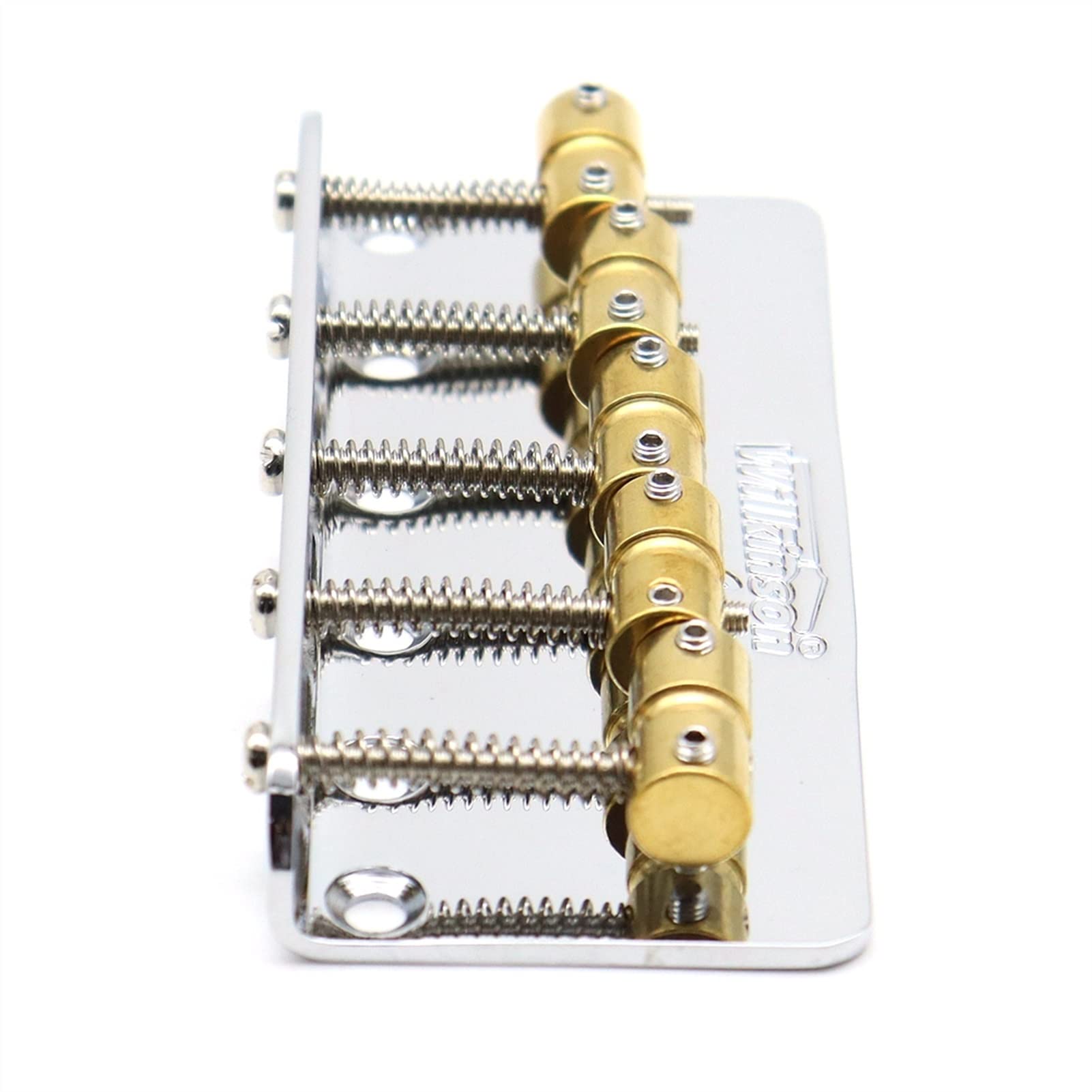 5 String Electric Guitar Bridge with Brass Saddles - Chrome Finish for Enhanced Tone & Sustain | Perfect for Bass Guitar Upgrades & DIY Repairs