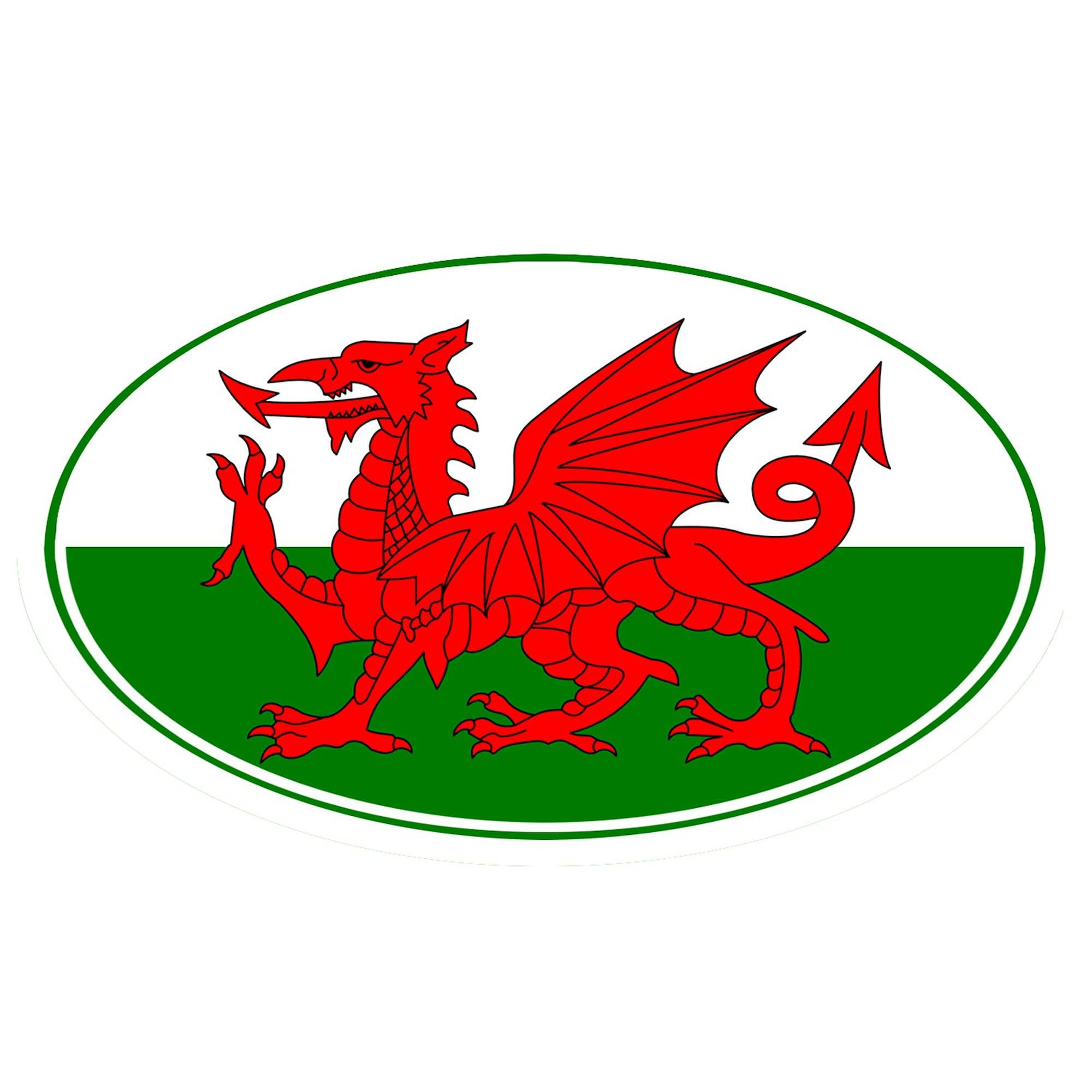 Wales UK Oval Car Bumper Sticker - Waterproof Vinyl Decal for Cars, Laptops, Windows | Perfect for Welsh Pride, Travel Memories & Personalization