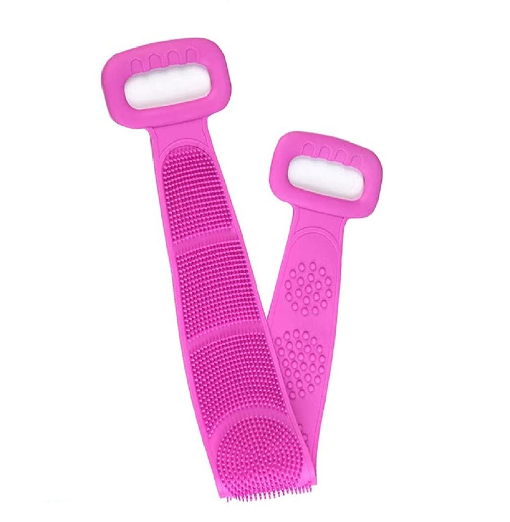 Premium Silicone Body Scrubber - Double-Sided Exfoliating Brush for Deep Skin Cleaning & Massage, Dead Skin Removal Shower Belt, Easy to Clean Bath Brush (Pack of 1) - Ideal for Spa, Home Shower & Travel Use