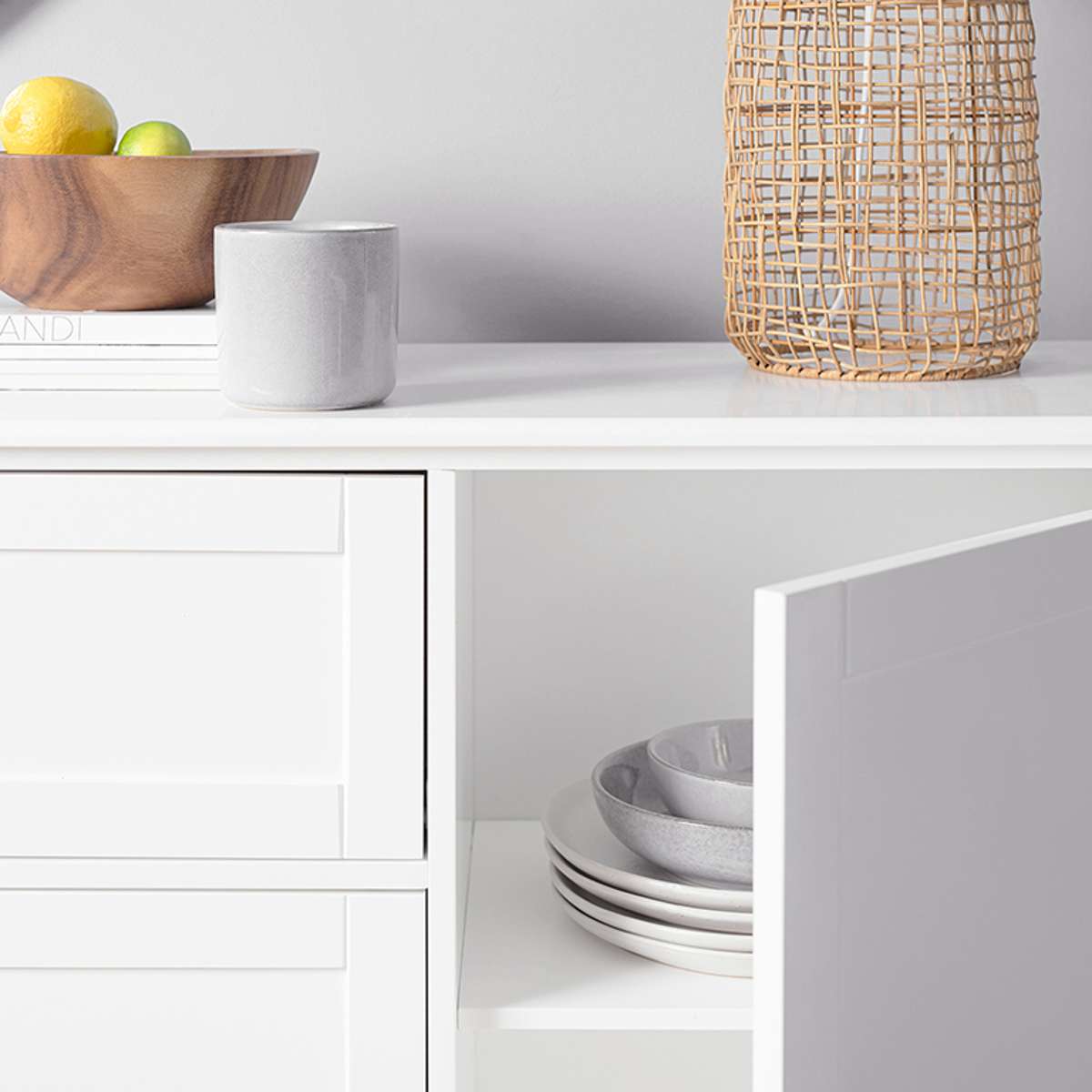 Elegant Hamptons Style Buffet Table - Perfect for Dining Room, Kitchen & Entertaining | Rustic Farmhouse Buffet Cabinet with Storage