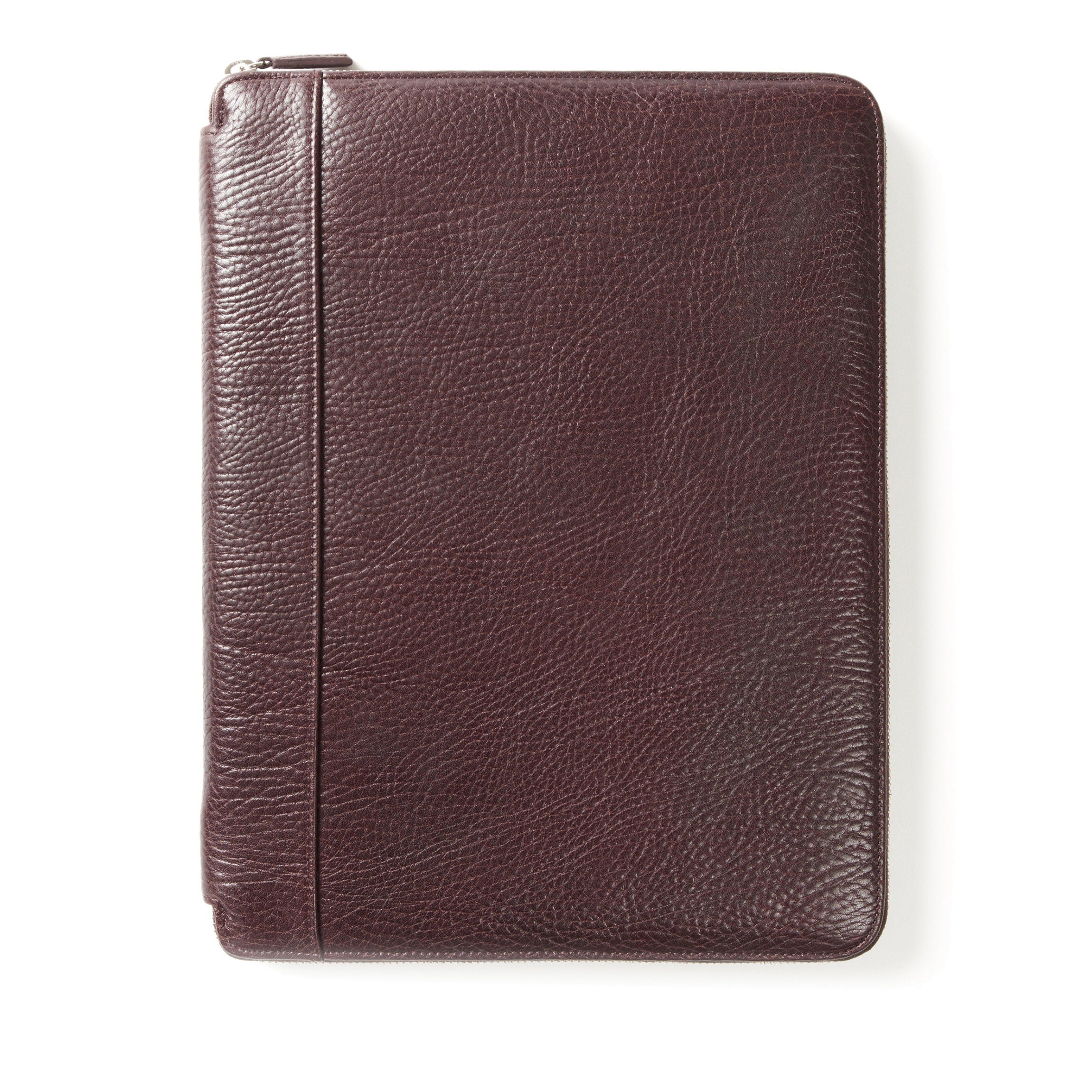 Premium Leather Executive Zippered Portfolio Briefcase - Professional Business Document Organizer for Men & Women - Perfect for Office, Meetings, and Travel