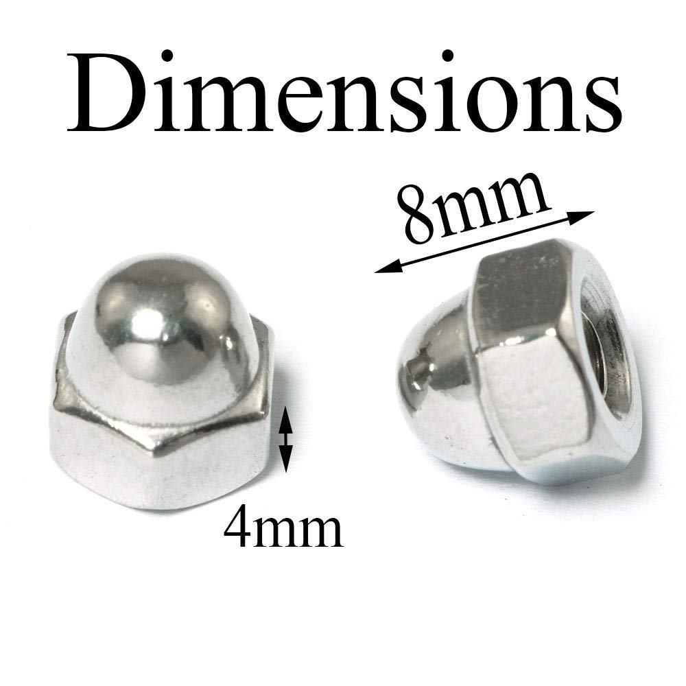 24pcs #8-32 304 Stainless Steel Hex Cap Nuts - Heavy Duty Corrosion Resistant Fasteners for Furniture, Machinery & DIY Projects