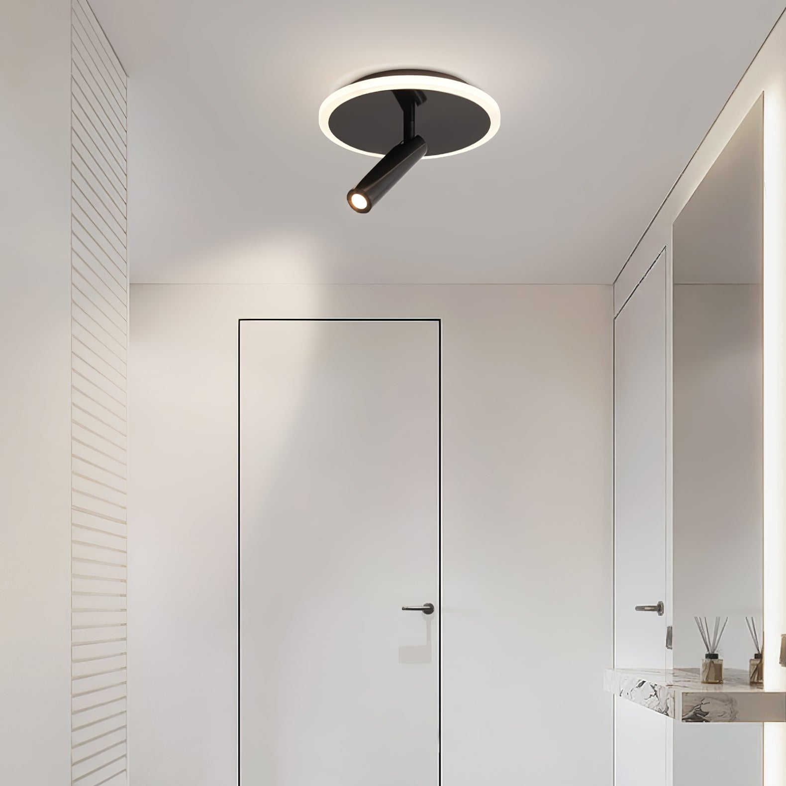 Modern Circle Spotlight Ceiling Lamp - Adjustable LED Recessed Lighting Fixture for Living Room, Bedroom & Kitchen | Dimmable Ambient & Task Lighting for Home Decor