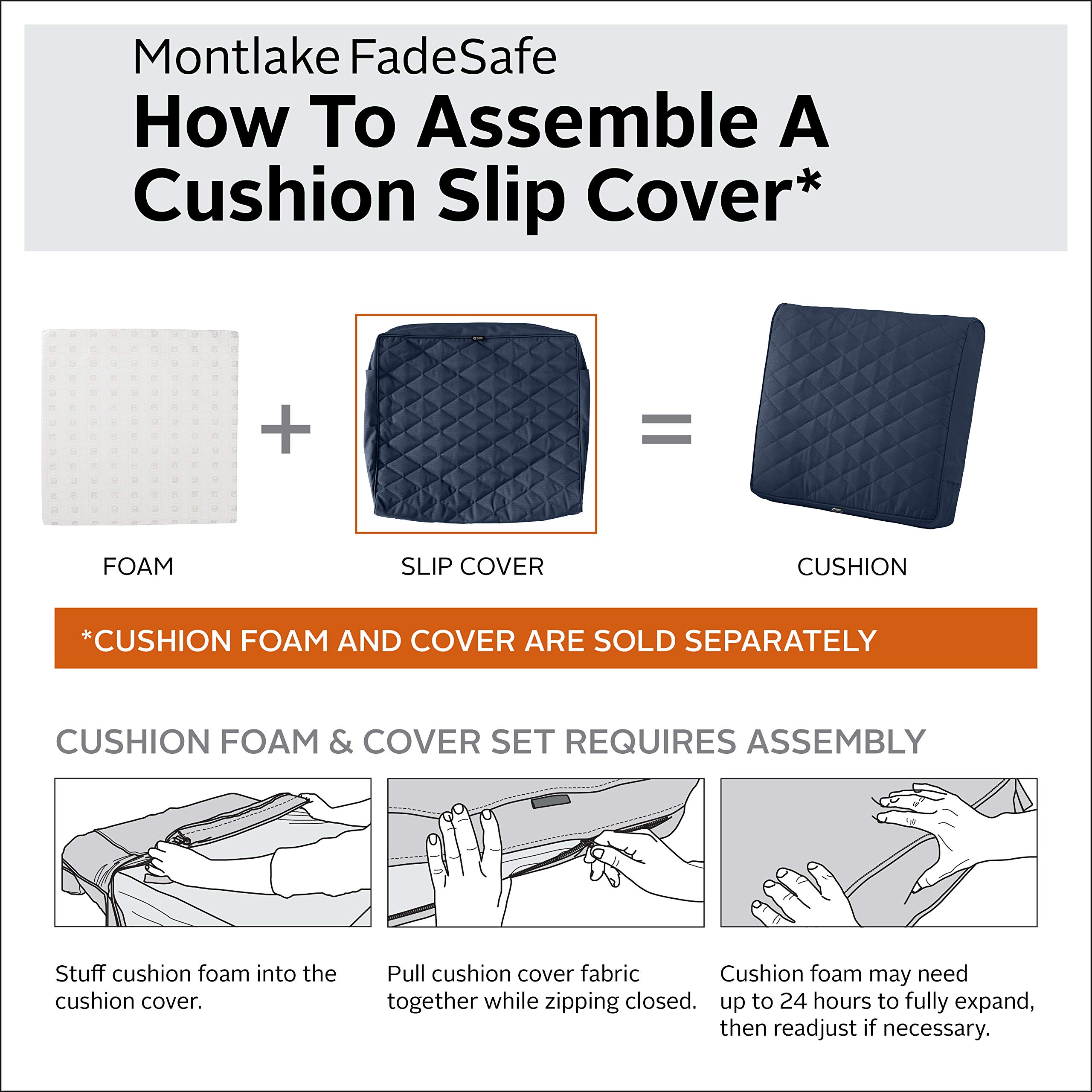 FadeSafe Water-Resistant Patio Bench Cushion Cover - 48x18 Inch Navy for Outdoor Furniture Protection