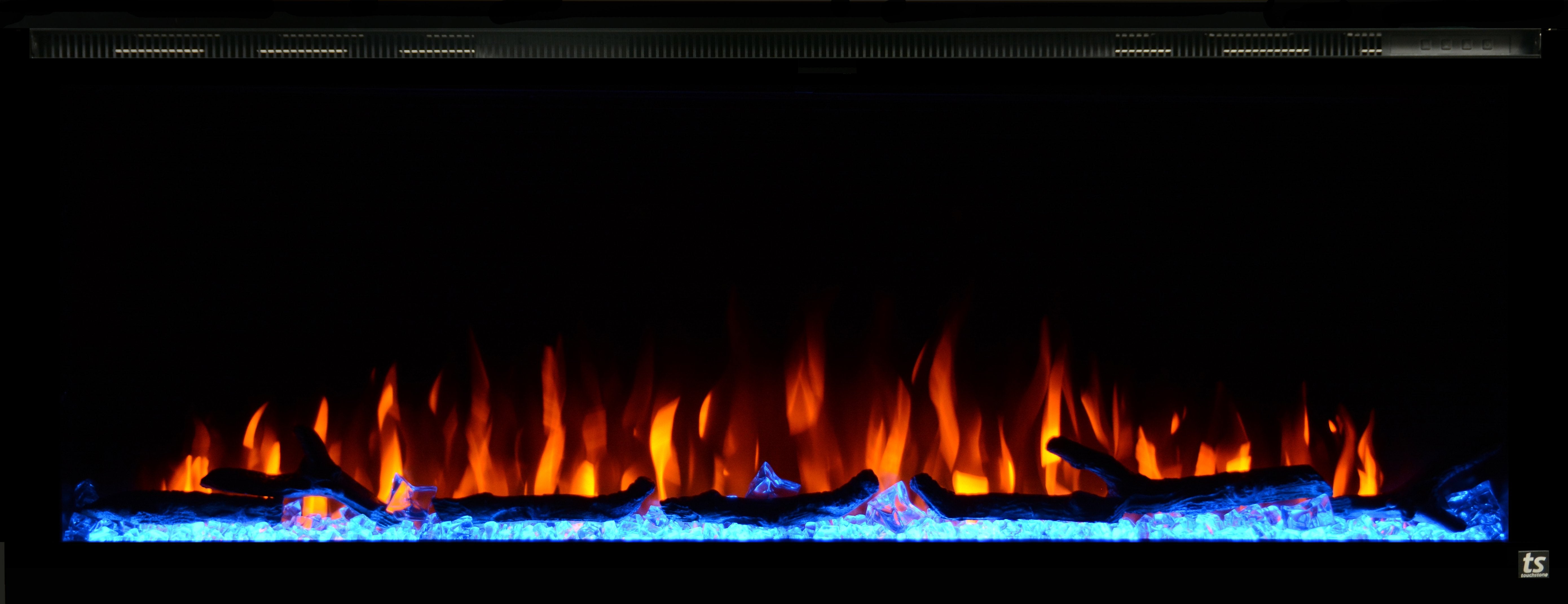 Sideline Elite 60 Inch Recessed Electric Fireplace - Energy Efficient Wall Mounted Heater with Realistic Flame Effect for Living Room, Bedroom & Office