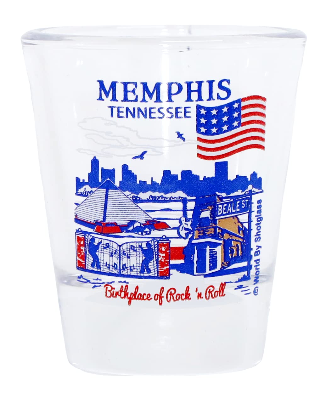 Memphis Tennessee Shot Glass - Great American Cities Collection - Durable Barware for Bourbon, Whiskey & Cocktails - Perfect Gift for Collectors & Travel Enthusiasts