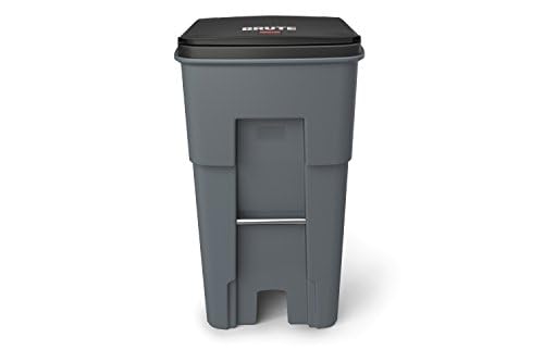 Rubbermaid Commercial BRUTE 65-Gallon Rolling Trash Can with Wheels - Heavy-Duty Plastic Garbage Bin for Restaurants, Hospitals, Offices, Warehouses & Home Use - Ideal for Kitchen Waste, Back-of-House Cleaning & Commercial Disposal Needs