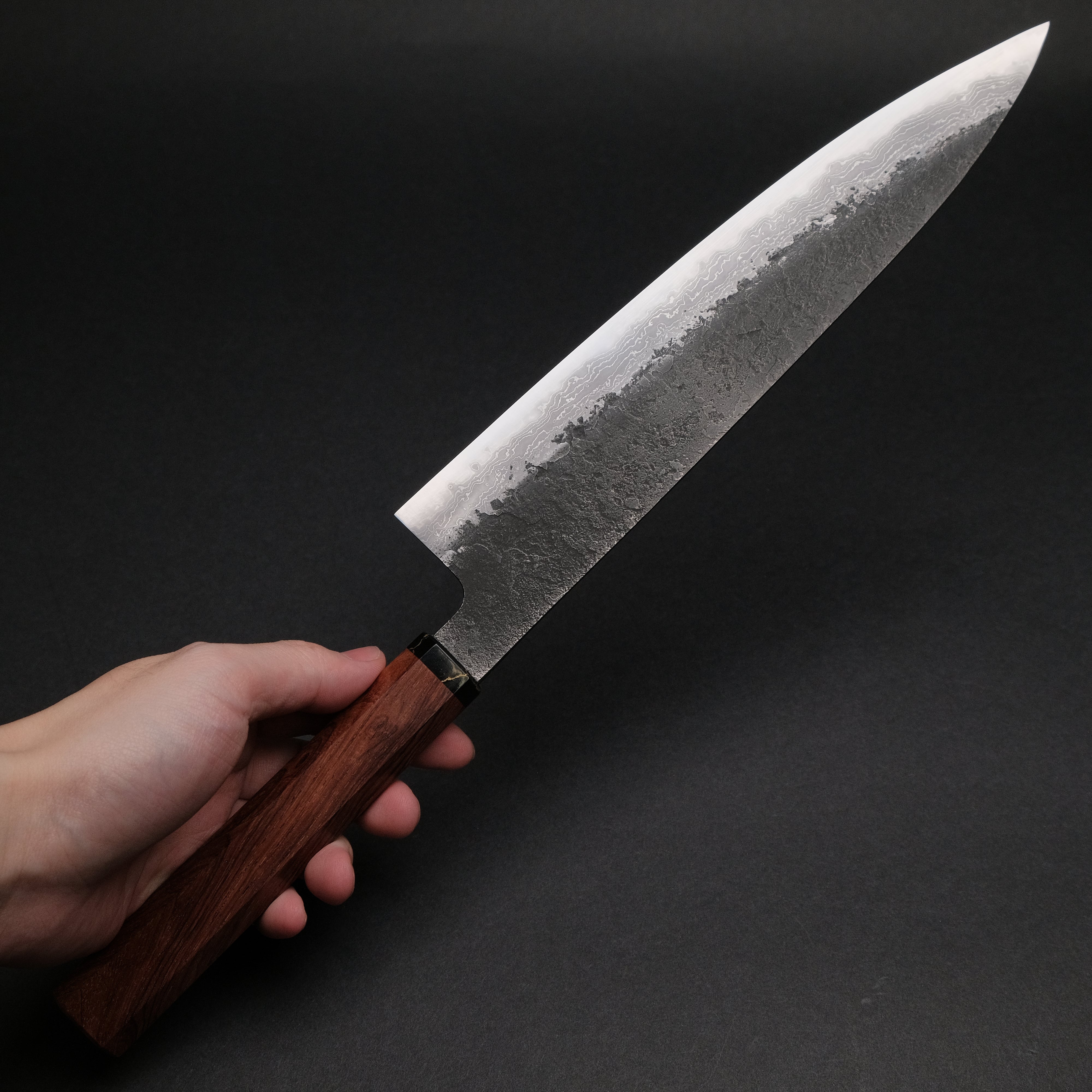 Premium Ajikataya White #2 Nashiji Damascus Gyuto 240mm Japanese Chef Knife with Rosewood & TQP Handle (#42) - Perfect for Sushi, Meat Slicing & Professional Kitchen Use