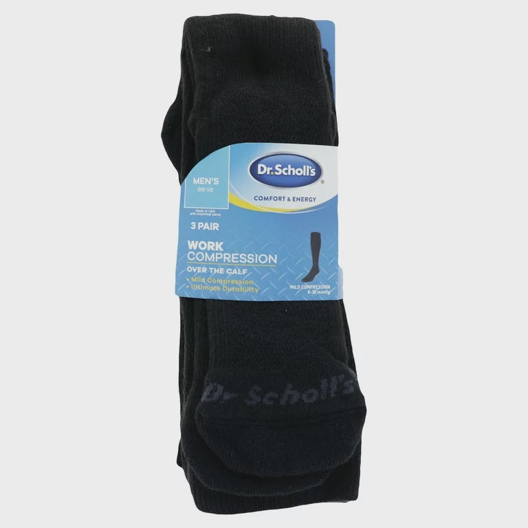 Dr. Scholl's Men's Compression Socks for Circulation & Support - Best for Running, Travel & Work - 15-20 mmHg Graduated Compression Socks for Men with Arch Support & Cushioned Sole