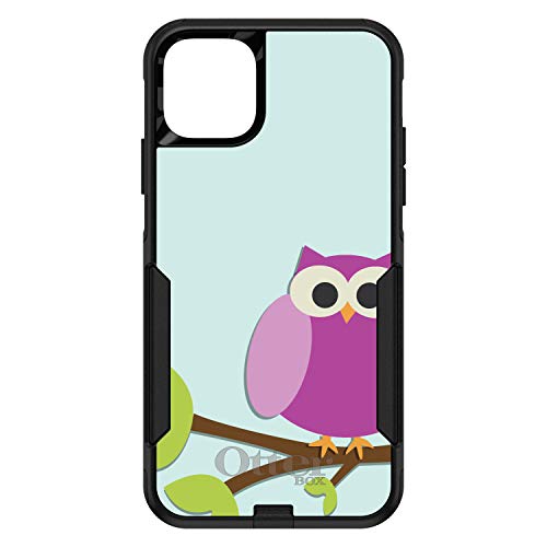 Pink Owl Cartoon On Black Case