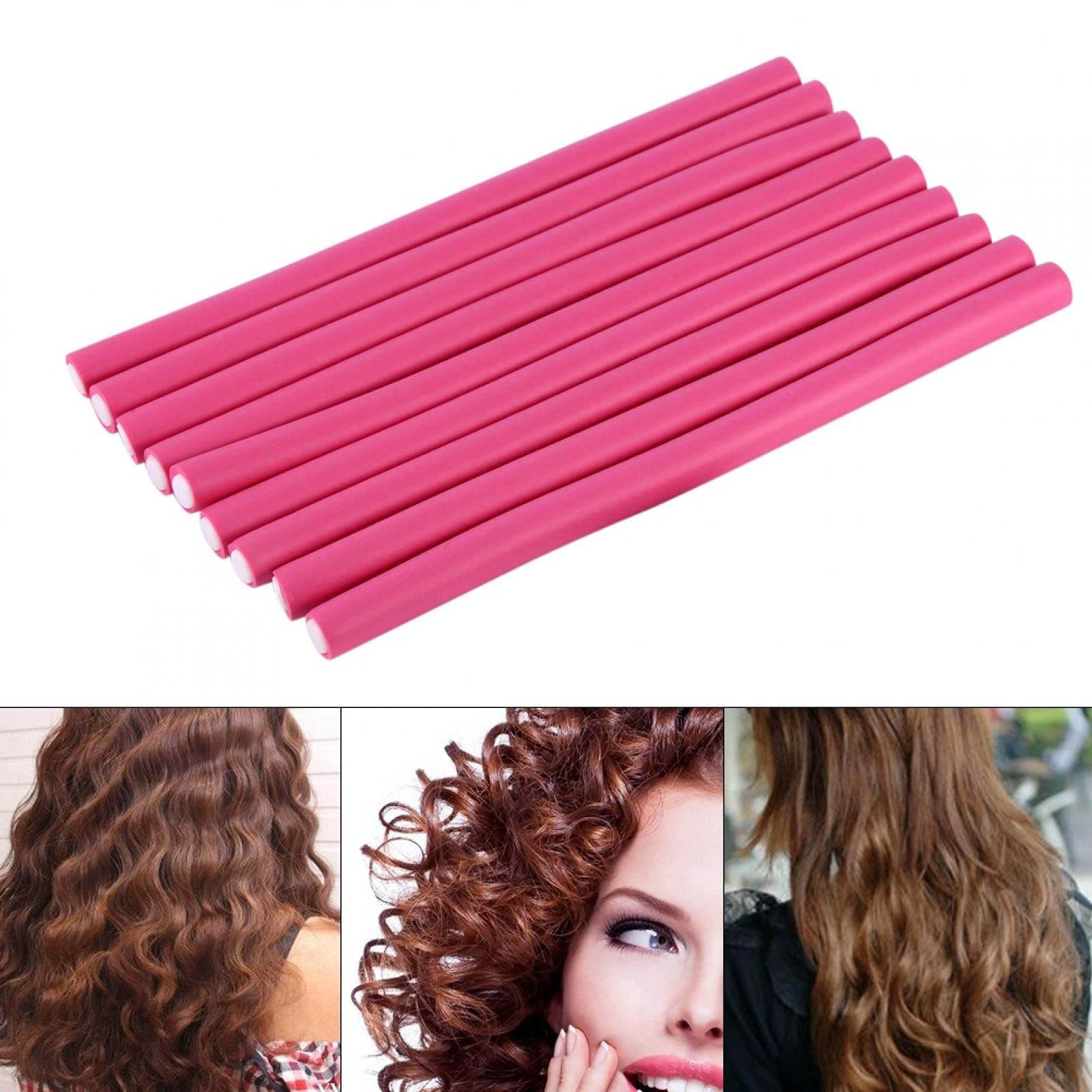 EXCLUZO Soft Hair Rollers for Curly Hair - DIY Bendy Sponge Foam Curlers - Travel & Home Use for Beach Waves & Overnight Styling