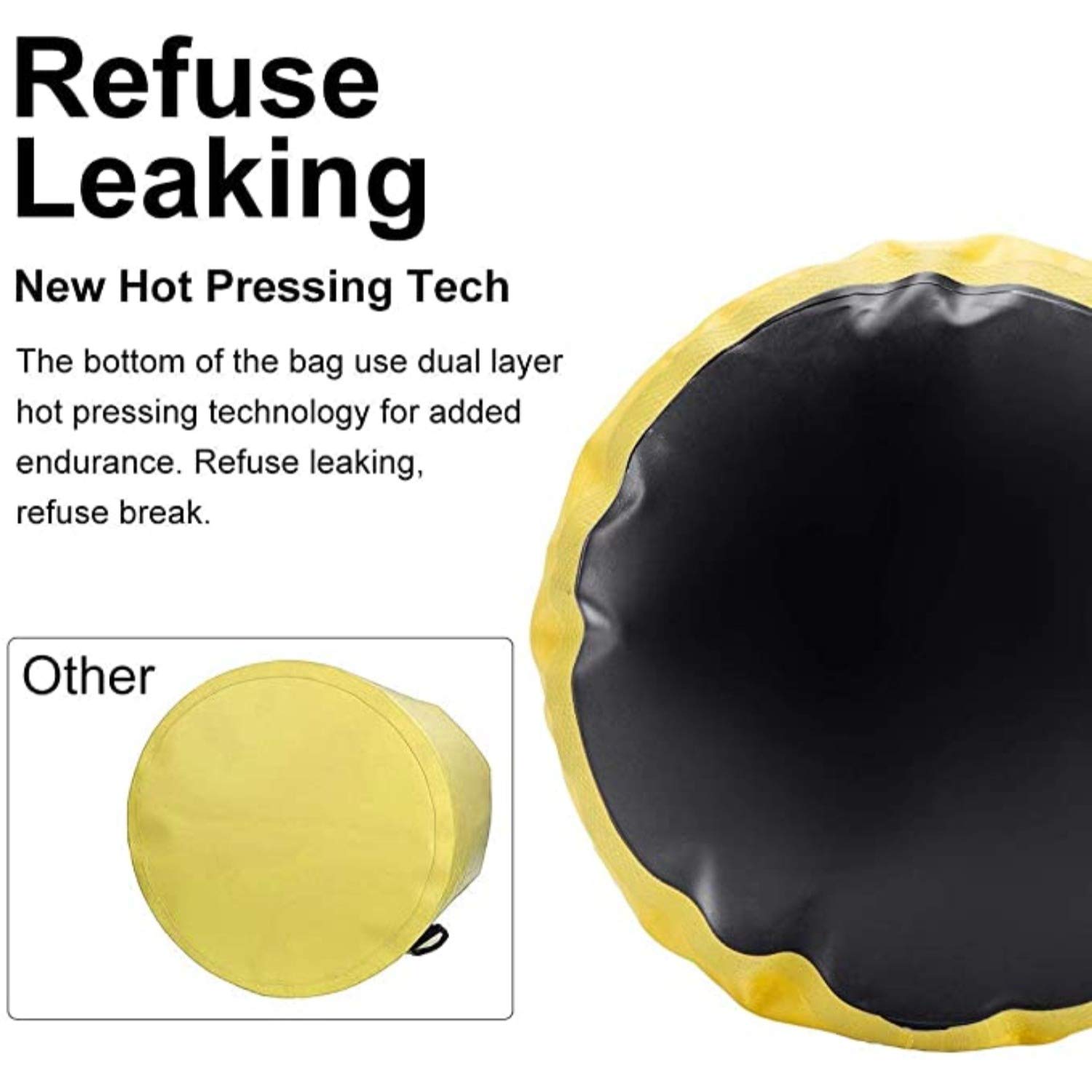 **Waterproof Dry Bag Backpack 10L - Lightweight Floating Sack for Camping, Swimming, Kayaking & Boating with 2 Exterior Zip Pockets - Yellow | Perfect for Outdoor Adventures & Water Sports**