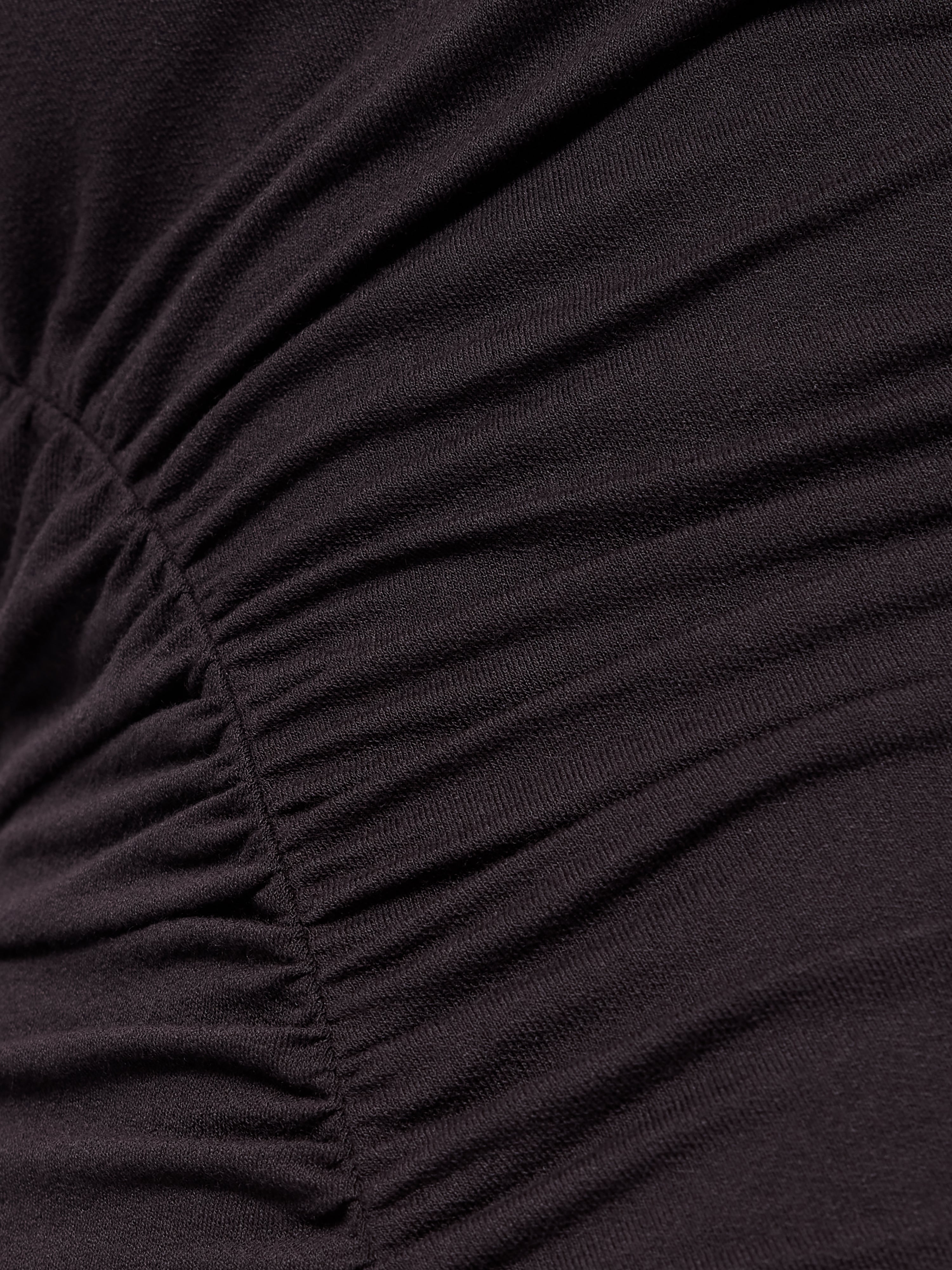 Elegant Drape Pleat Jersey Dress in Raisin - Flowy & Comfortable for Casual Outings, Parties & Office Wear