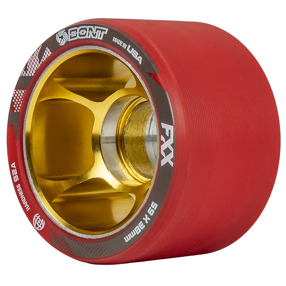 Bont FXX Derby Quad Roller Skate Wheels 59mm 92A Hardness - 4 Pack for Indoor and Outdoor Skating, Rink, Park, and Street Use