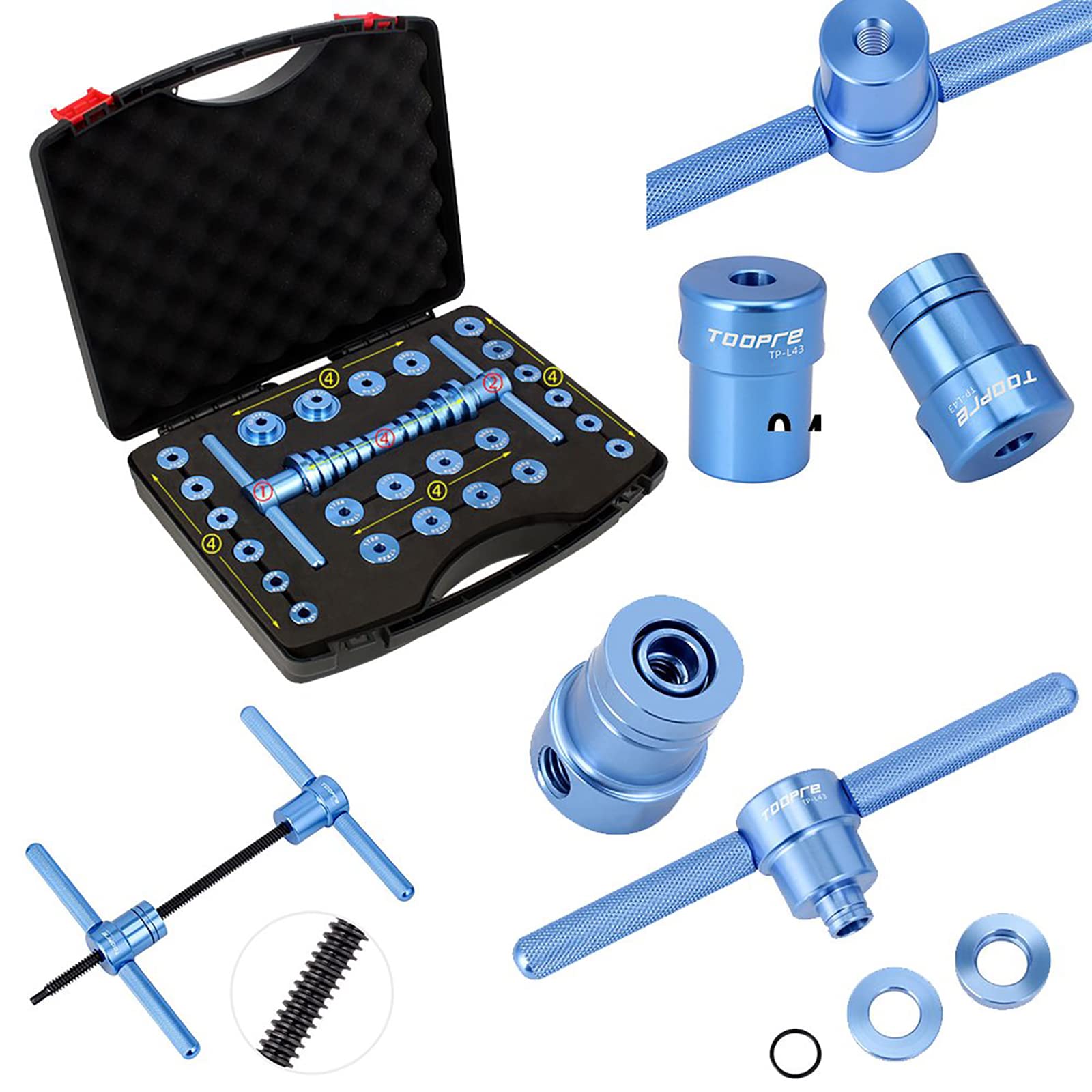 Premium Bike Bearing Press Kit - Universal Bicycle Wheel Hub Bearing Tool Set for Soft Tail Frame Drift | Professional Bike Repair & Maintenance Equipment for DIY Enthusiasts & Bike Shops