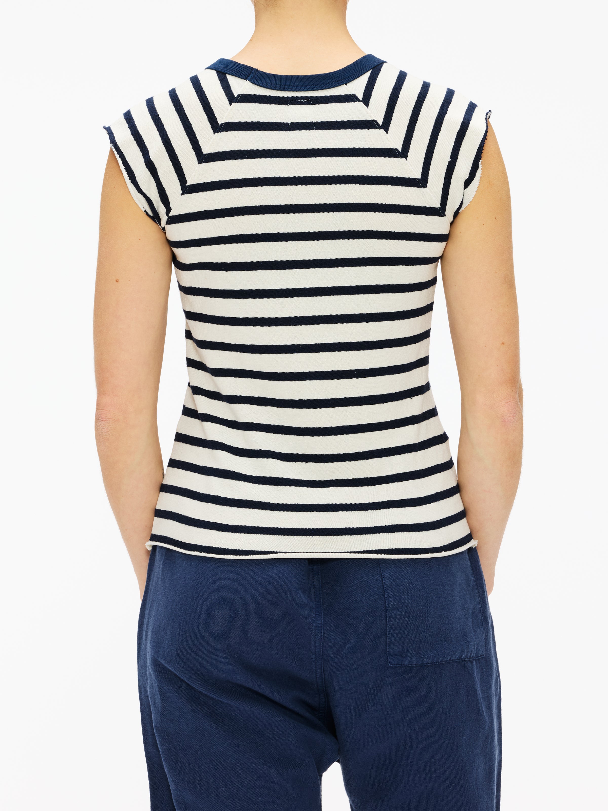 NSF Chloe Fitted Raglan Stripe T-Shirt for Women - Comfortable Baseball Tee with 3/4 Sleeves - Perfect for Casual Wear, Workout & Everyday Outfits