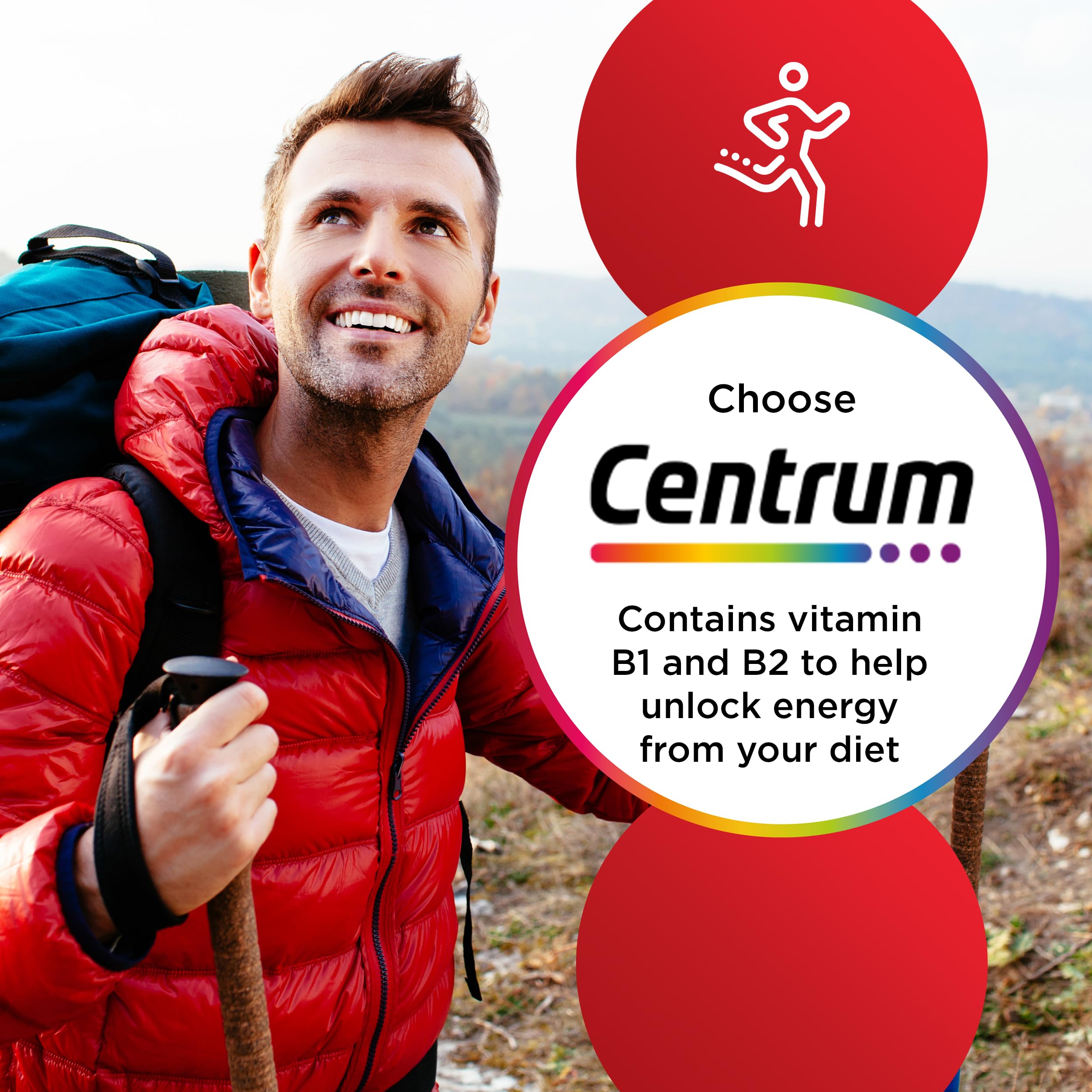 Centrum Fruity Chewable Multivitamin for Adults - 30 Tablets with Vitamin A, C, D, E & Zinc - Immune Support & Energy Boost - Great for Daily Nutrition & On-the-Go Supplementation
