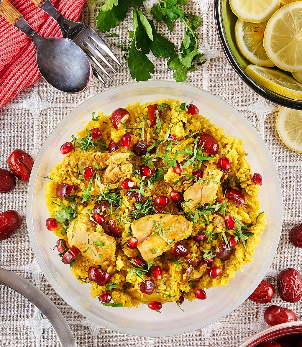 Premium Couscous with Lemon, Chicken & Dates - Authentic Mediterranean Meal Kit for Quick Dinners & Healthy Lunches | Perfect for Busy Professionals & Family Meals