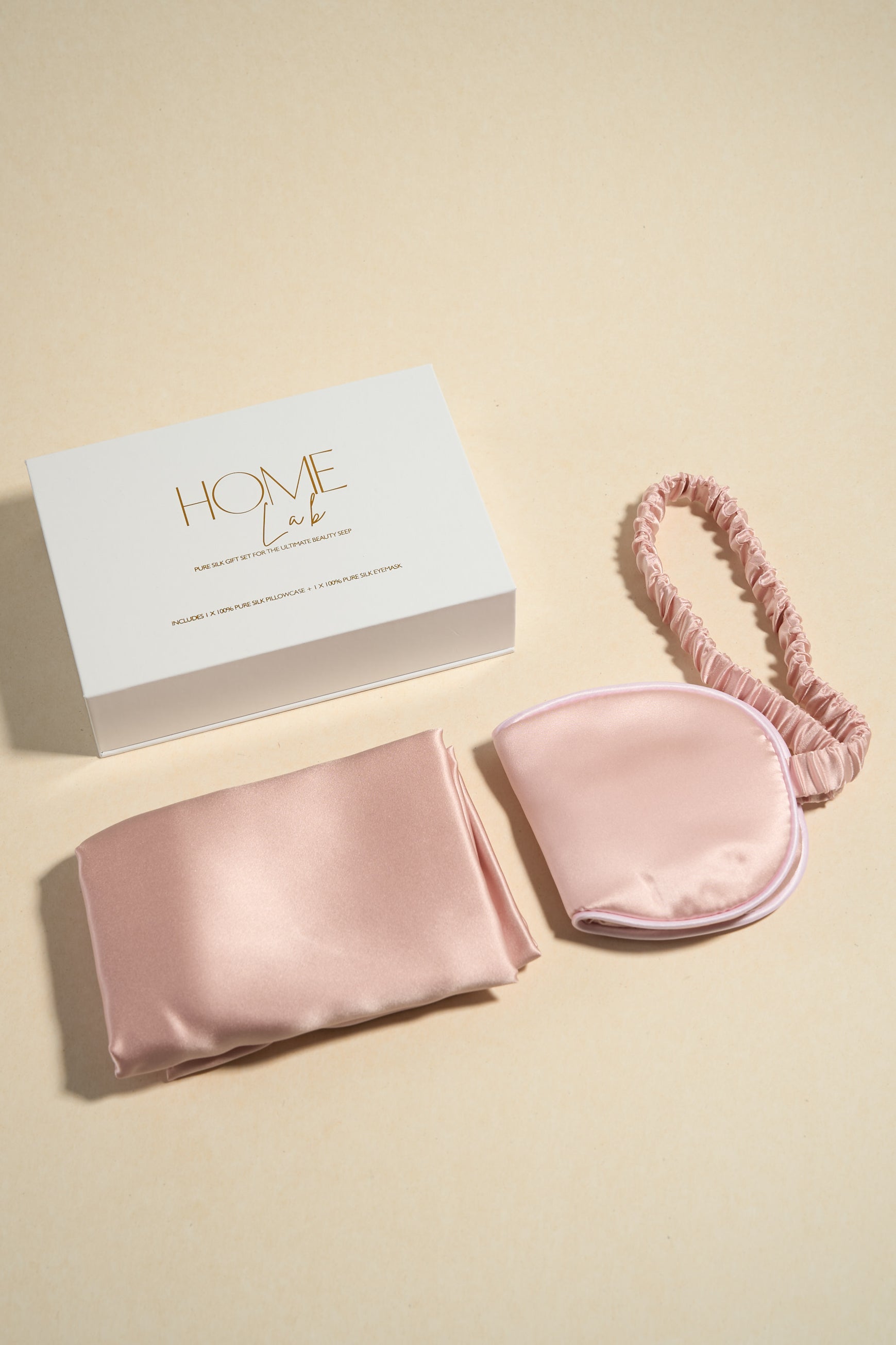 Silk Pillowcase and Eye Mask Set in Blush Pink - Luxurious 100% Mulberry Silk for Hair & Skin Care - Perfect for Beauty Sleep, Travel & Spa Nights