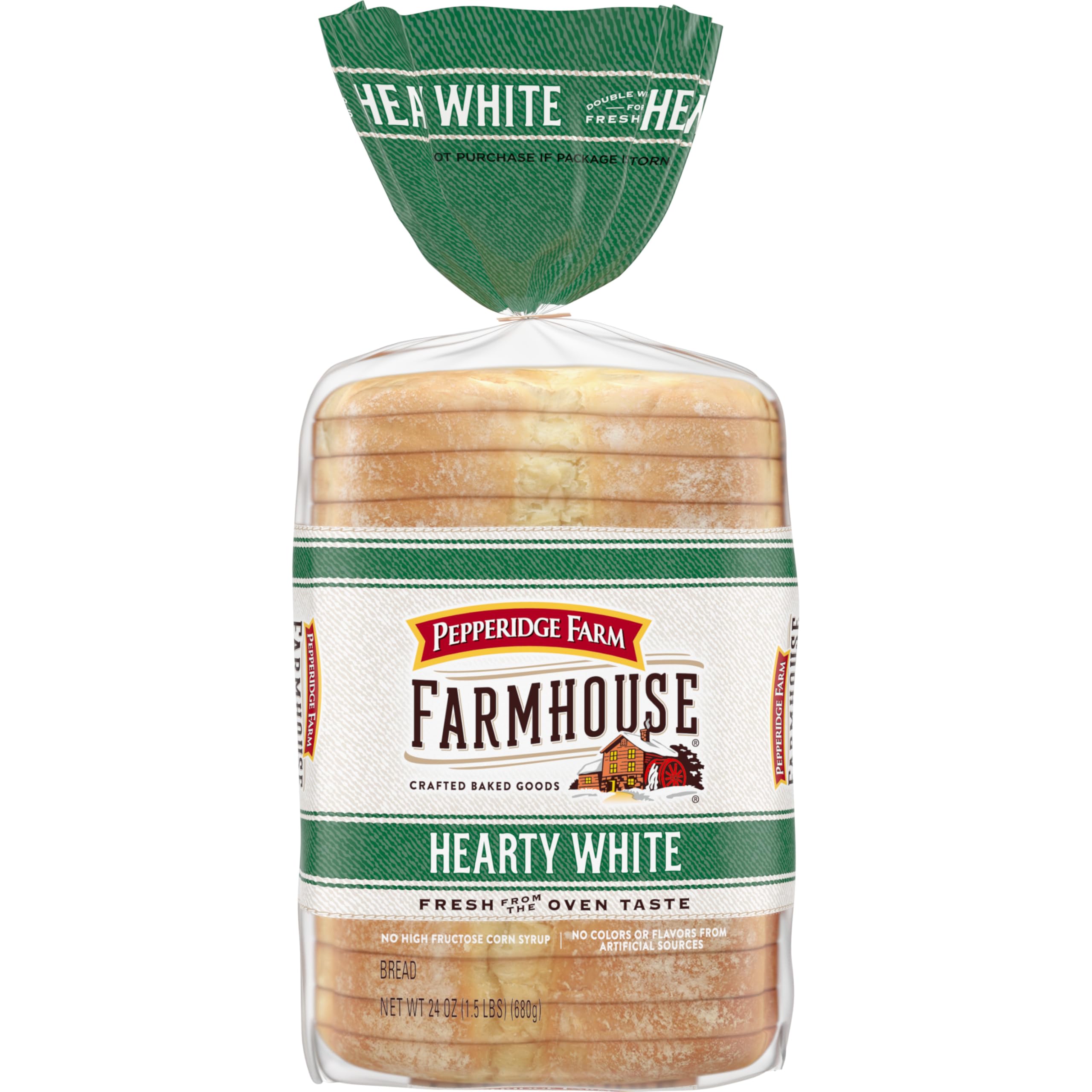 Pepperidge Farm Farmhouse Hearty White Bread - 24 Oz Loaf | Soft & Fresh Sandwich Bread for Breakfast, Lunch & Family Gatherings | Perfect for Toast, Sandwiches & French Toast