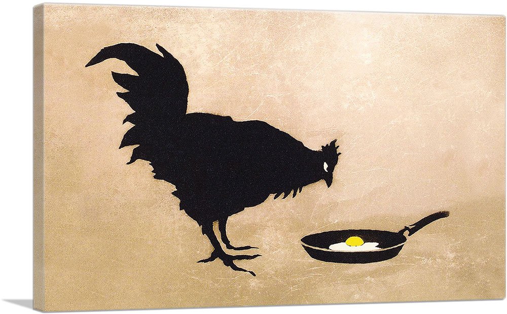 Banksy Chicken & Egg Canvas Art Print - 12