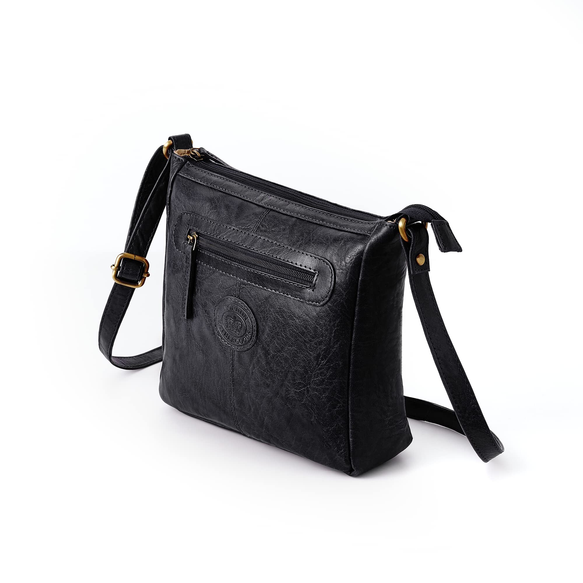 Woodland Leathers 100% Genuine Leather Women's Hobo Shoulder Bag - Vintage Retro Designer Slouch Purse with Multiple Pockets, Crossbody Handbag for Everyday Use, Work & Travel