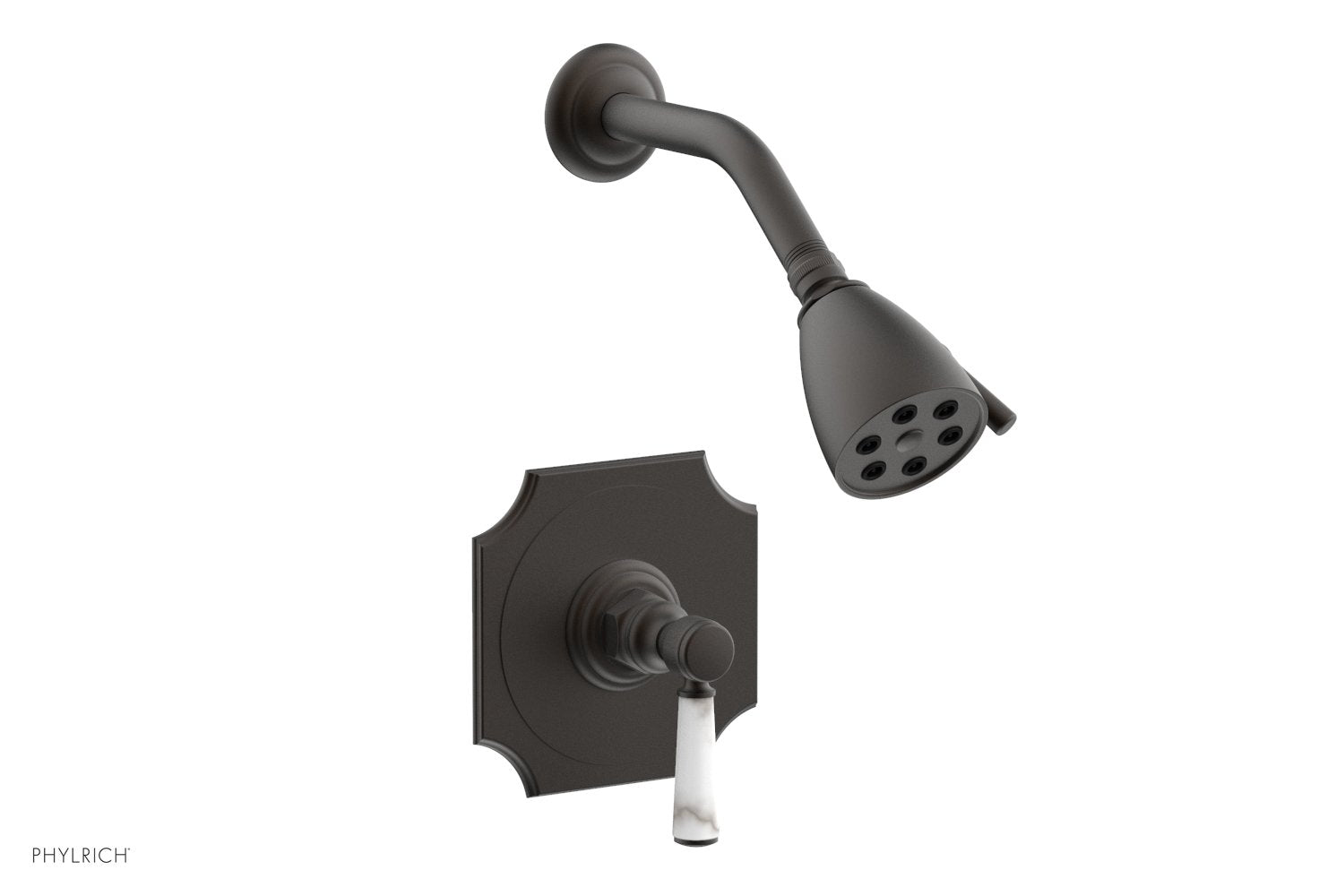 HENRI Pressure Balance Shower Set with White Marble Handle - Model 16123 | Modern Bathroom Fixture for Spa-Like Shower Experience