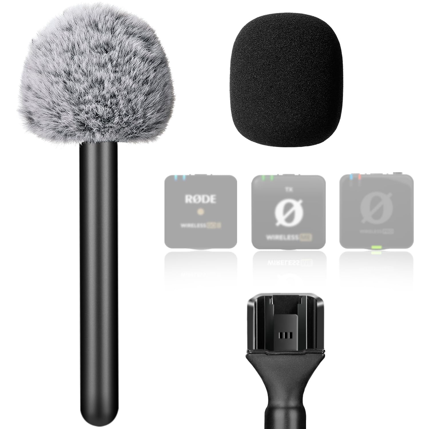 Rode Wireless GO II Handheld Microphone Adapter with Windscreen - Compatible with Wireless PRO & ME - Perfect for Interviews, Podcasts & Live Streaming
