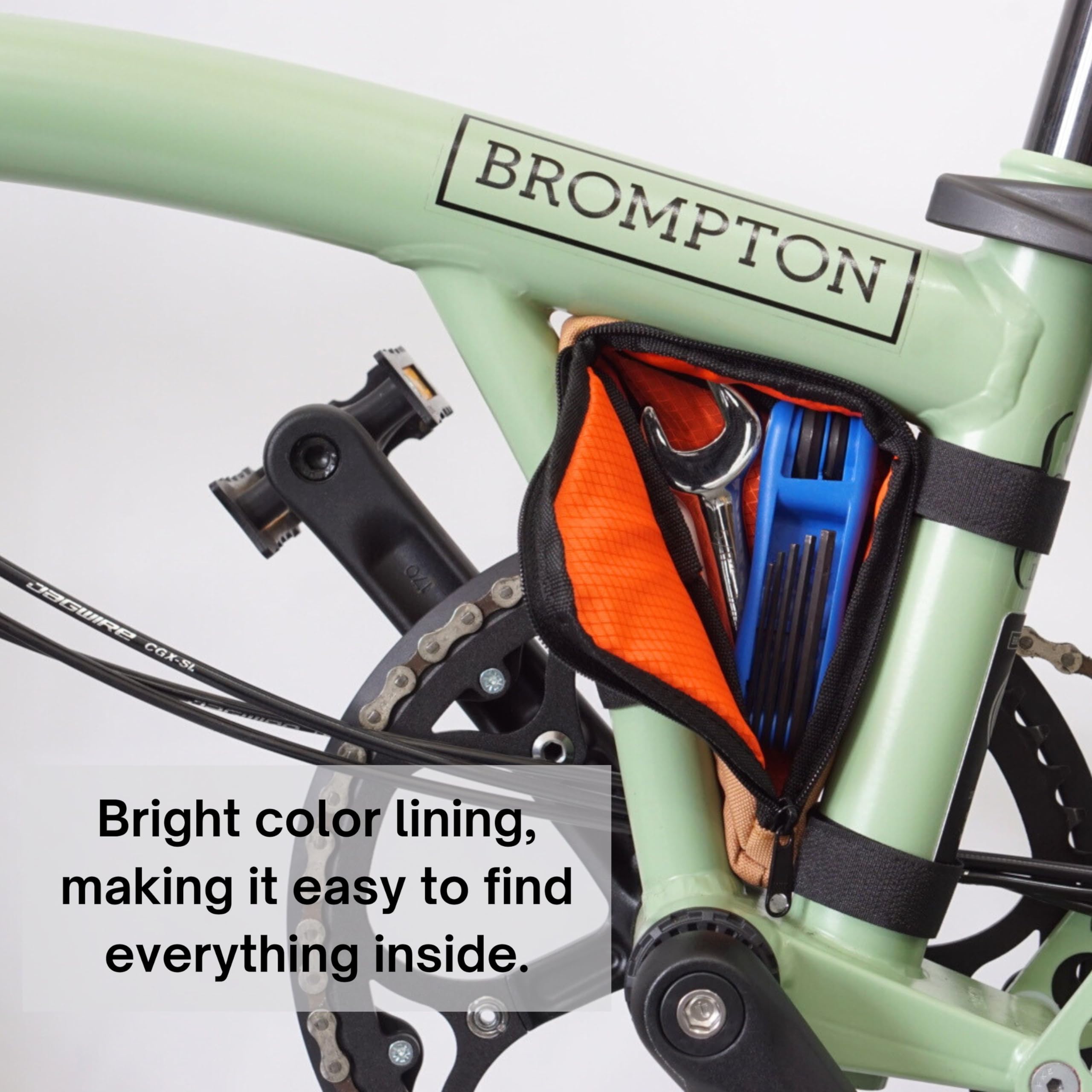 Vincita BOOMERANG BAG - Waterproof Bike Frame Bag for Brompton Bicycle - Durable Cycling Accessories for Commuting, Travel & Urban Riding