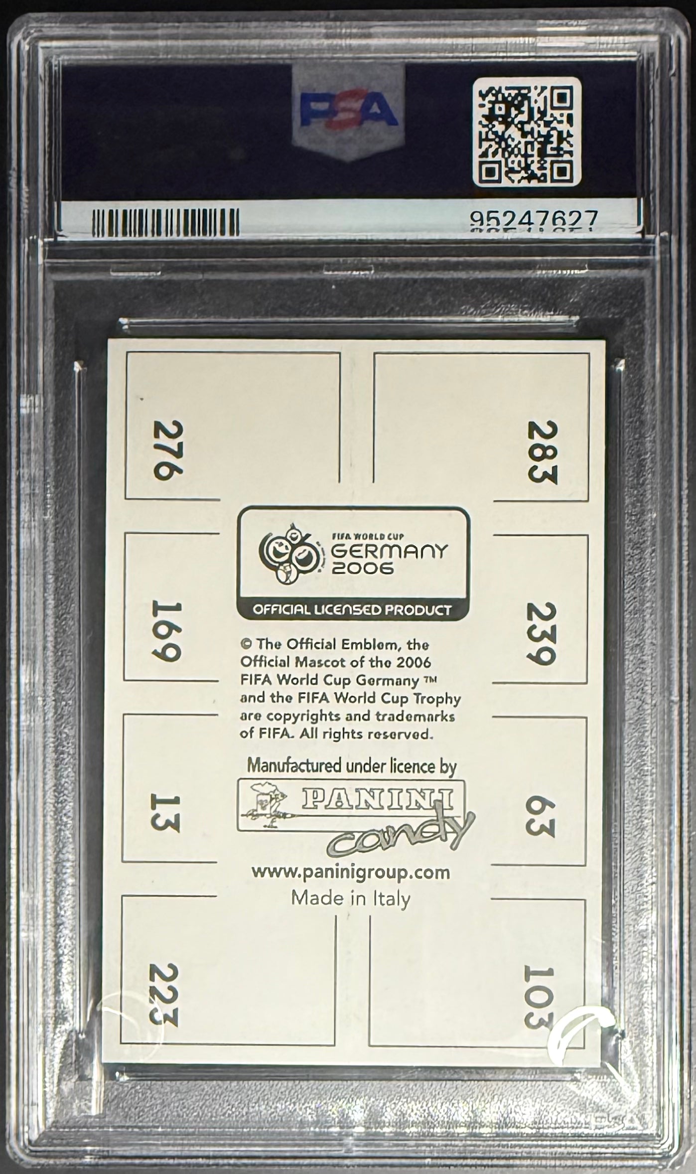 2006 Panini FIFA World Cup Germany PSA9 Candy Album Panel - Lionel Messi, Justo Villar, Mark Schwarzer & More - Perfect for Soccer Collectors and Memorabilia Displays