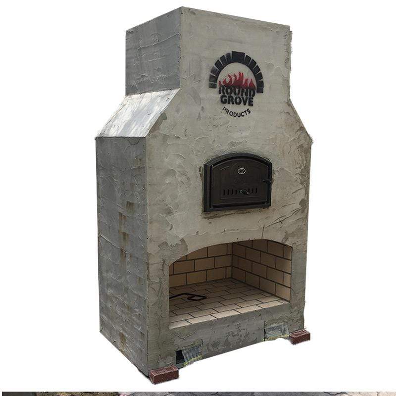Round Grove Kiva Fireplace with Pizza Oven Combo - Outdoor Wood Burning Fire Pit for Backyard, Patio, and Camping - Perfect for Cooking, Heating, and Entertaining