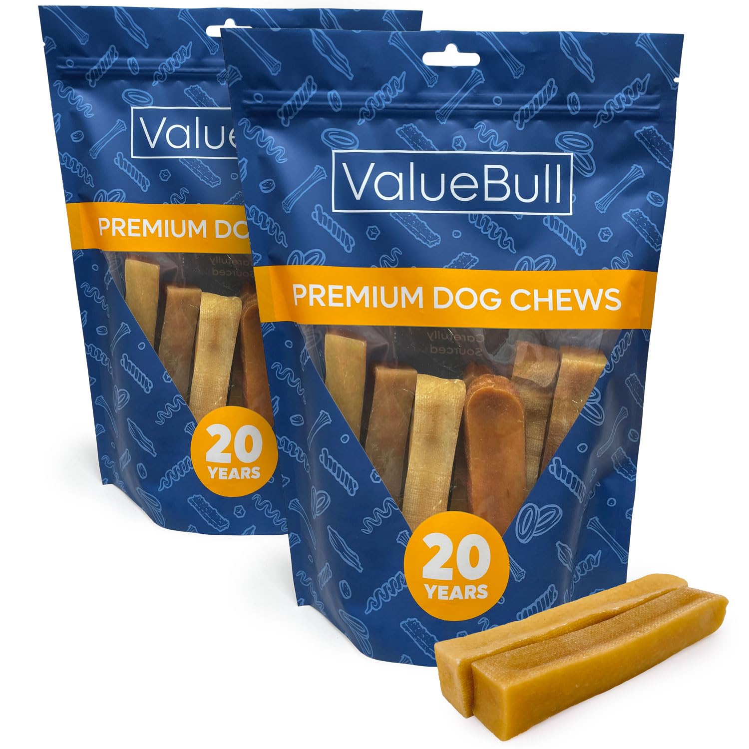 ValueBull Himalayan Yak Cheese Dog Chews, Large 4 lb - All Natural Long-Lasting Treats for Aggressive Chewers | Healthy & Safe Low Odor Yak Milk Chews from Nepal | Perfect for Training, Teething, and Dental Health