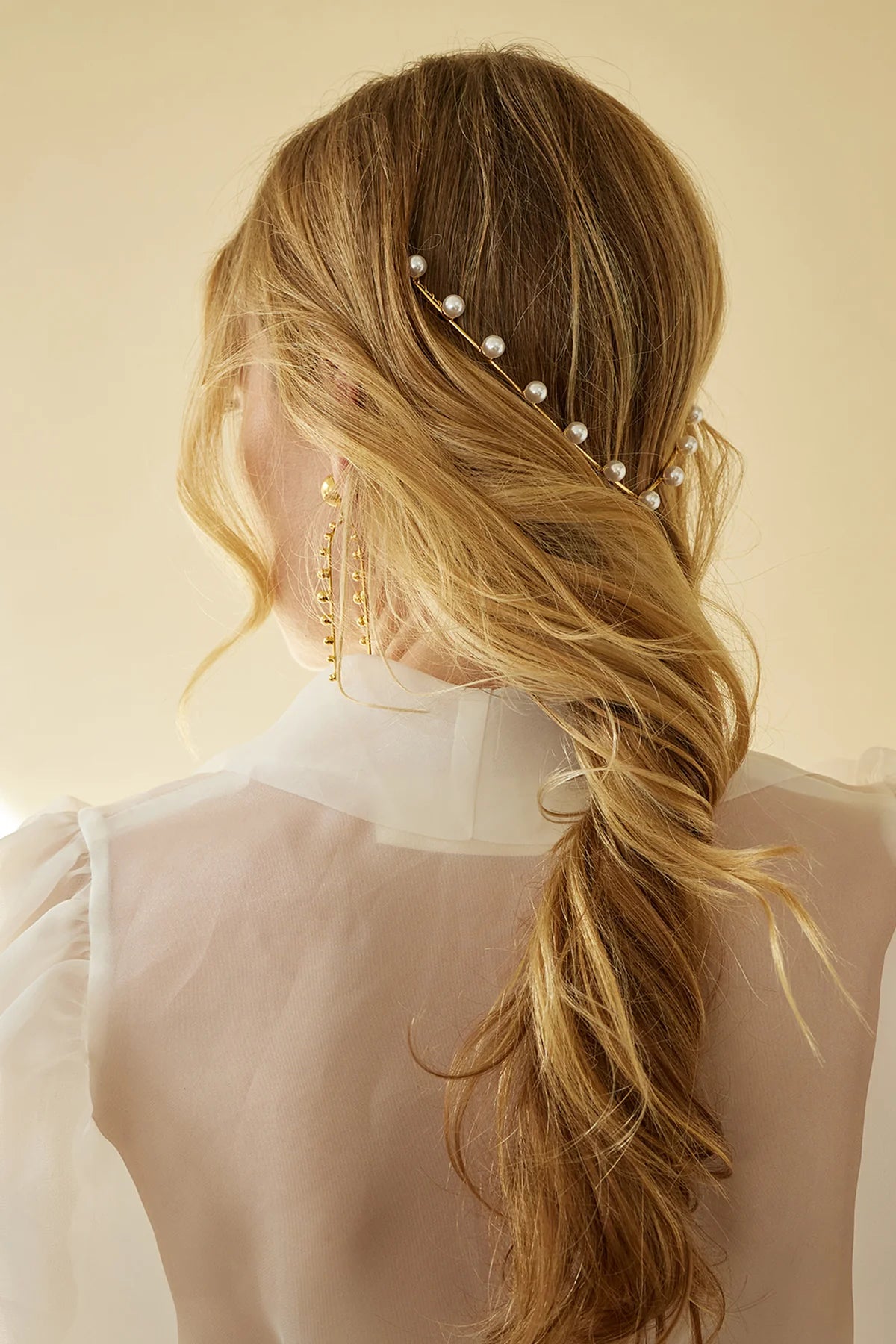 Lelet Lunar Pearl Vee Halo Hair Clip - Elegant Pearl Hair Accessory for Women, Bridal Hair Jewelry, Wedding, Prom & Special Occasions