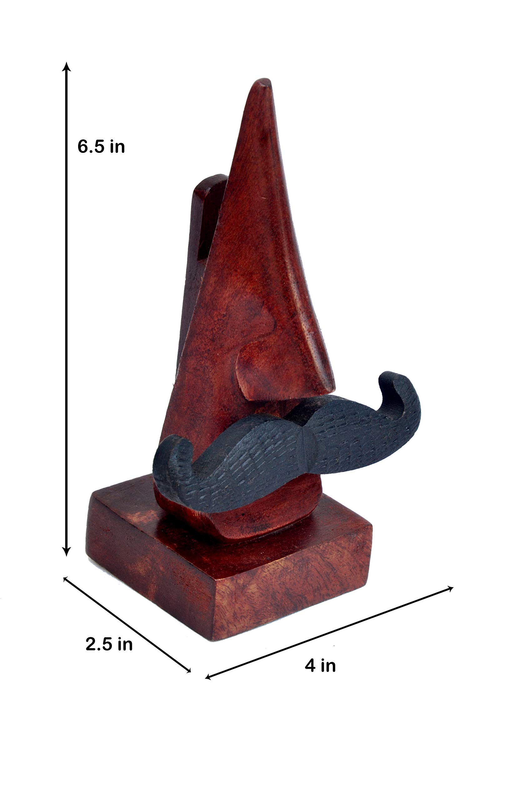 Funny Mustache Eyeglass Holder - Handmade Wooden Spectacle Stand with Quirky Nose Design | Unique Glasses Display Accessory for Home & Office Decor | Perfect Gift for Coffee Shops, Bedside Tables & Office Desks