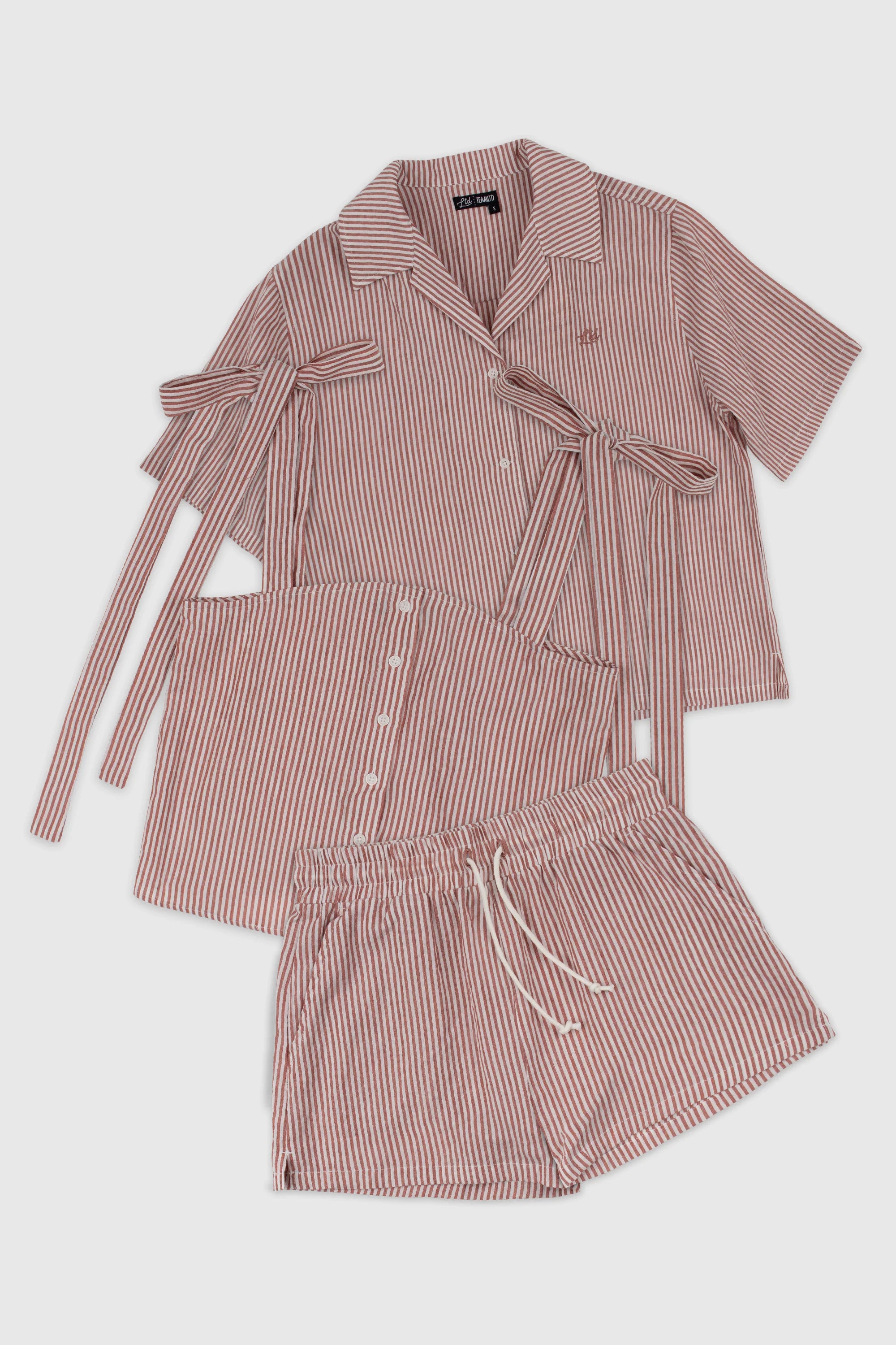 Breathable Striped Breeze Set (3-Piece) - Summer Loungewear for Women - Perfect for Beach, Yoga & Relaxation