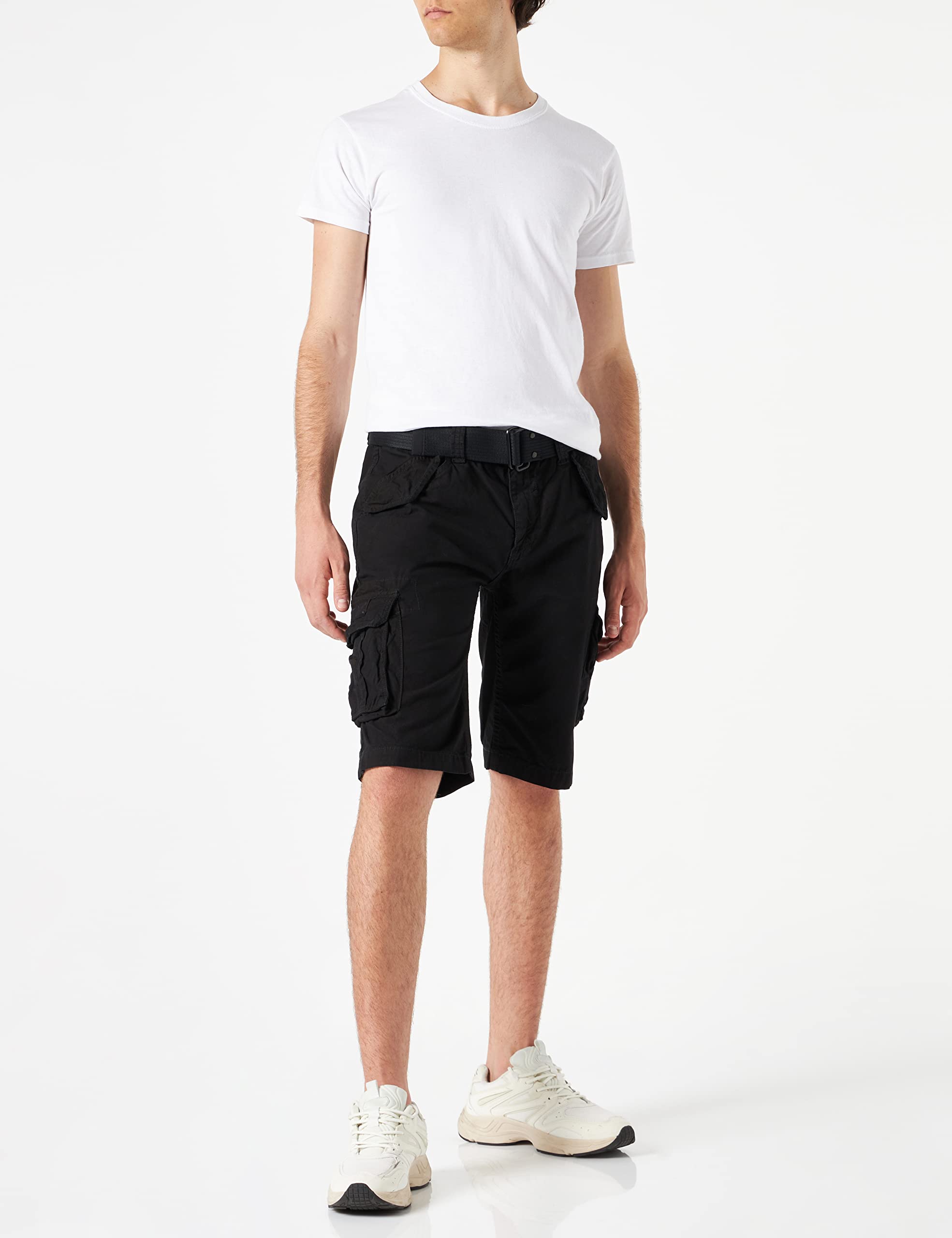 Schott Bermuda Shorts for Men - Battle30 Black Size W28 | Casual Summer Shorts for Beach, Travel & Outdoor Activities