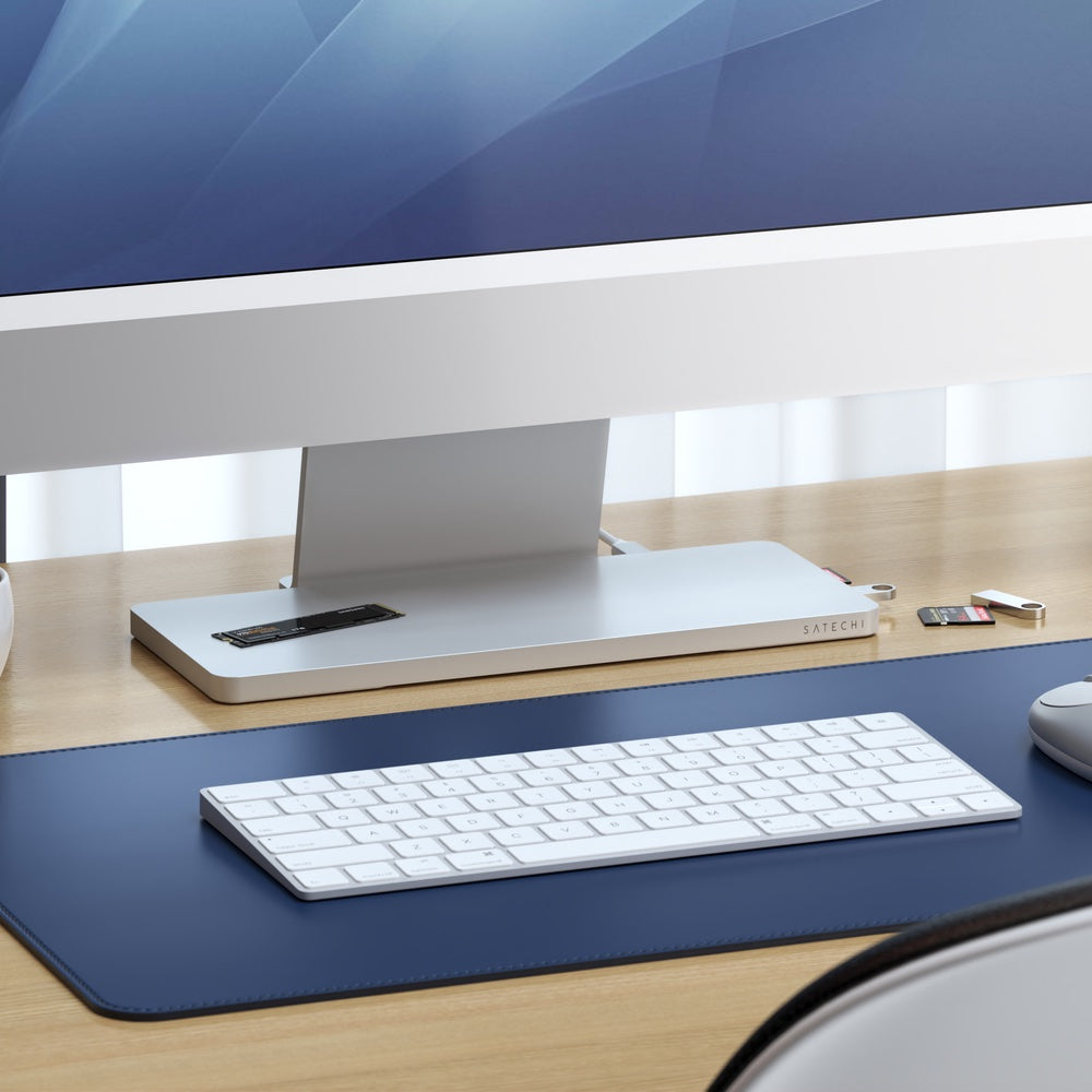Satechi USB C Slim Dock for 24” iMac - Compact Multi-Port Hub with 4K HDMI, USB-A, USB-C & Ethernet - Perfect for Home Office & Workspace Setup