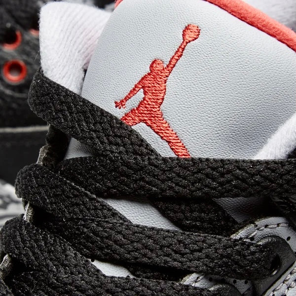 Air Jordan 3 Retro 2018 GS Sneakers - Black Fire Red Cement Grey White Basketball Shoes for Women & Girls - Perfect for Streetwear, Gym & Casual Outfits