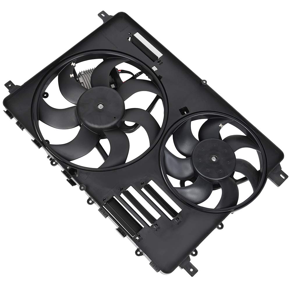 ECCPP 623840 A/C Condenser Fan Assembly Replacement for Volvo S80 V60 V70 XC60 XC70 - 12V 2.8W 1800 RPM Cooling Fan, 31.5 x 20.08 x 5.12 Inches, Plastic Radiator Fan (45dB) - Perfect for AC Repair & Engine Cooling System Maintenance