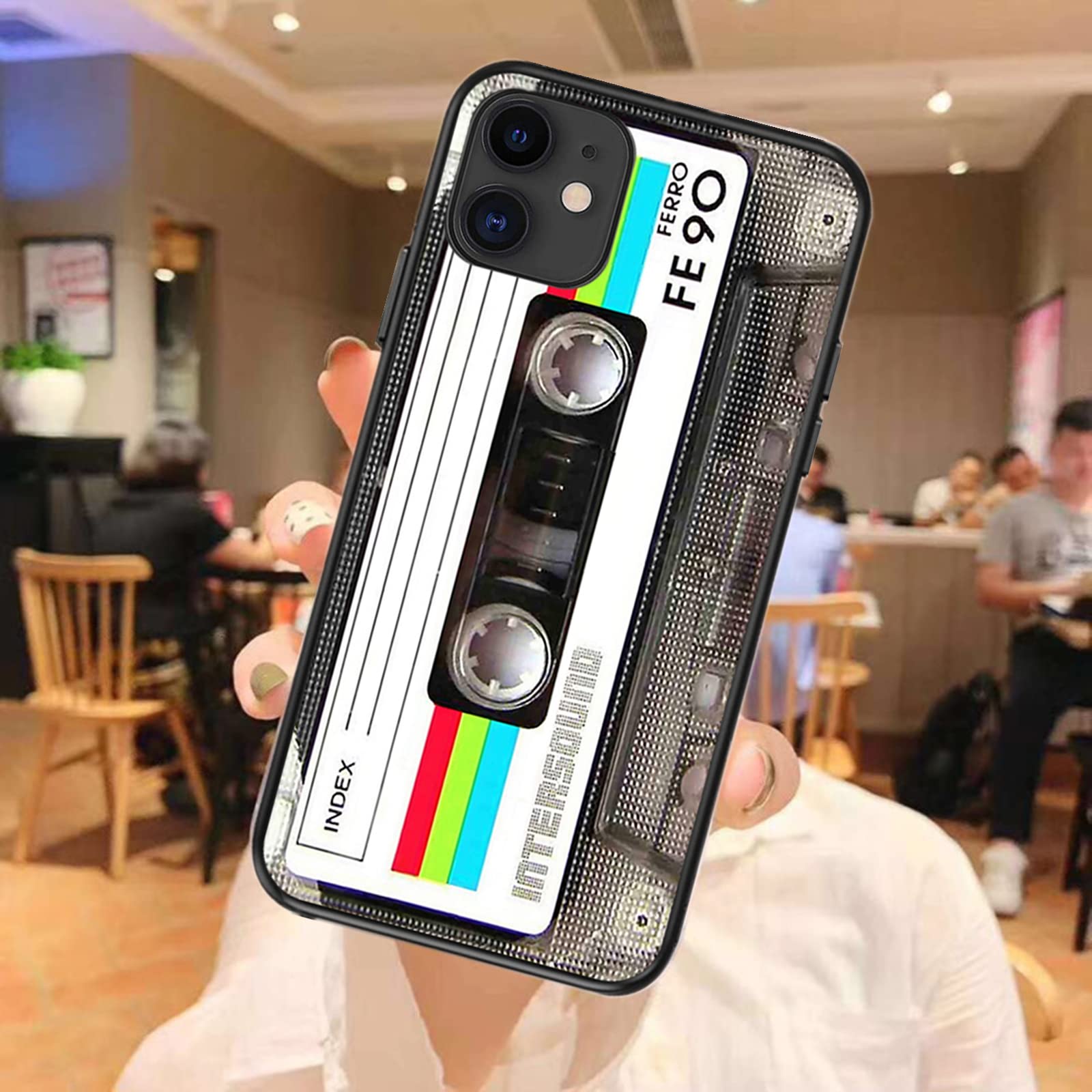 Retro Cassette Tape iPhone 13 Case - Shockproof Heavy Duty Matte Cover with Music Design | Trendy Protective Phone Case for Women & Men | Perfect for Music Lovers, Vintage Style & Daily Protection