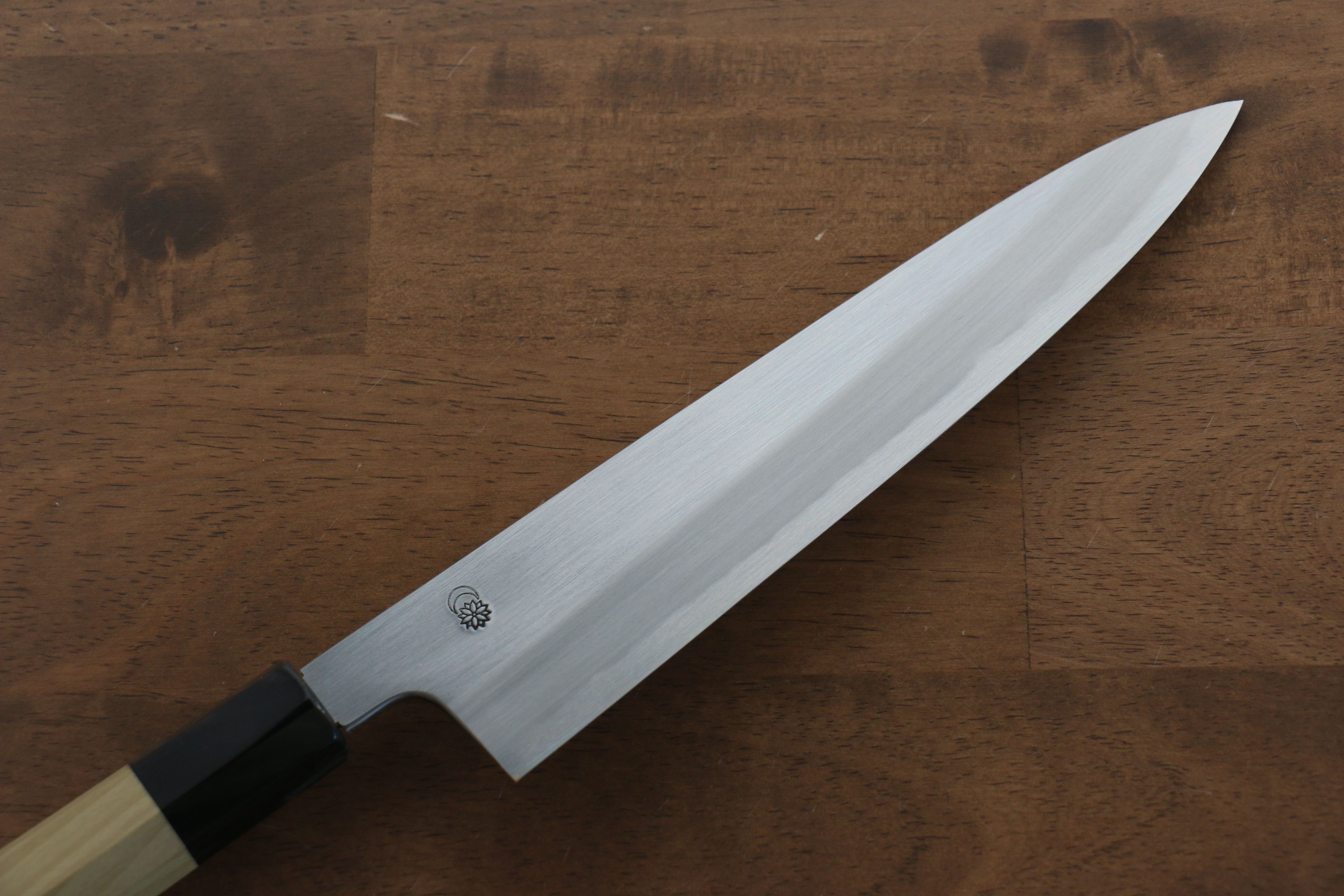 Premium Kikuzuki White Steel No.2 Kasumitogi Gyuto Japanese Chef Knife 210mm with Magnolia Handle - Perfect for Sushi, Sashimi & Precision Cutting