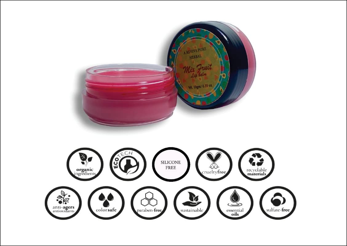 Revive Pure Herbal Fruit Lip Balm - Natural Moisturizing & Nourishing Lip Care for Dry, Chapped Lips - Perfect for Daily Use, Outdoor Activities & Gifting