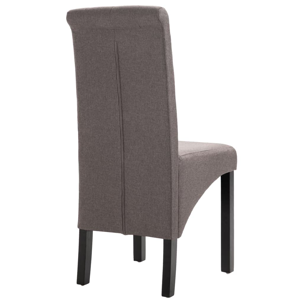 SKM Modern Dining Chairs Set of 2 - Taupe Fabric Upholstered Comfortable Kitchen Chairs for Dining Room, Breakfast Nook, and Small Spaces - Model 9242