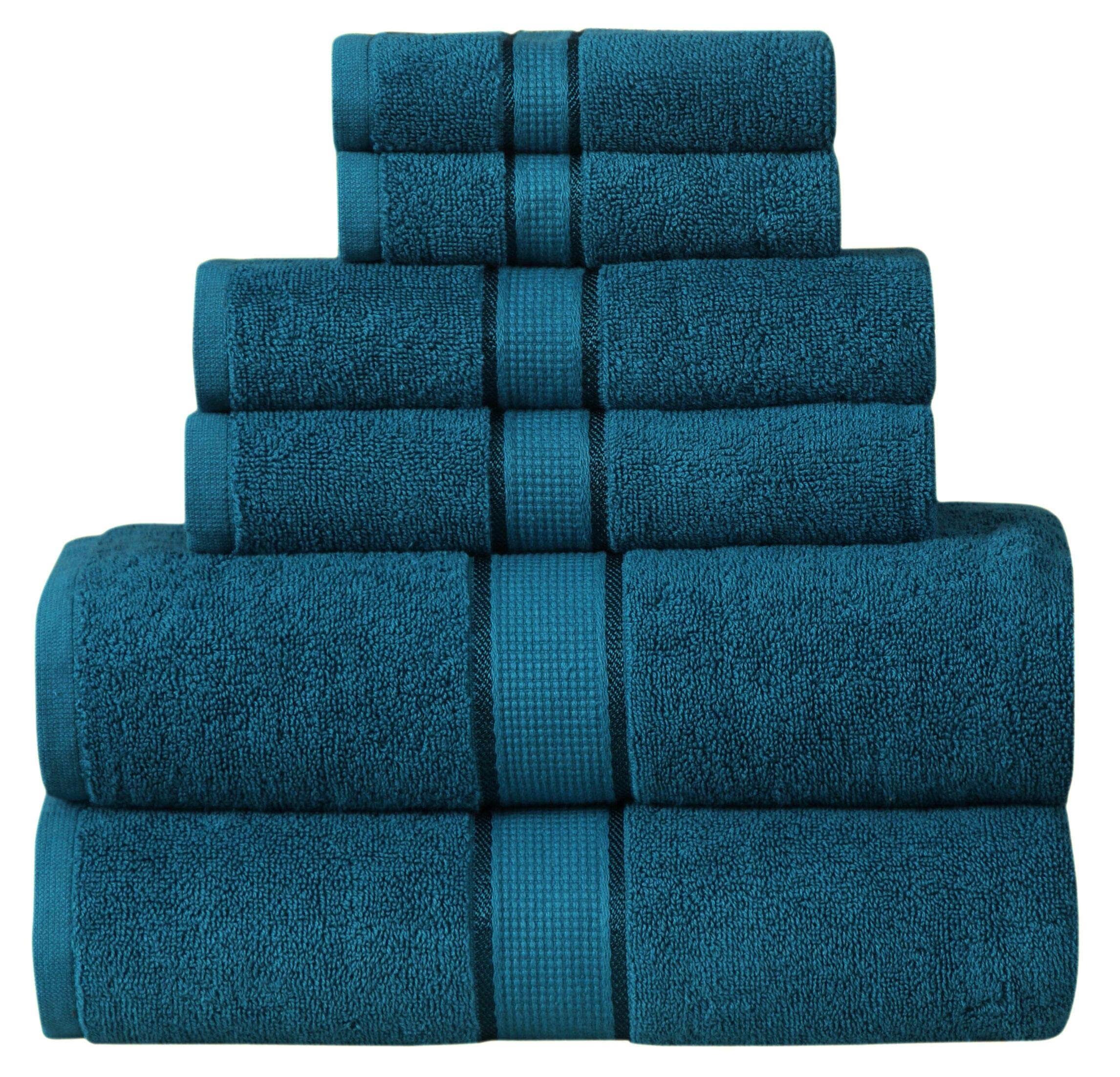 Premium 600 GSM Bath Towel Set - Ultra Absorbent Hotel Quality Bath, Hand Towels & Washcloths | Luxury Spa & Guest Bathroom Essentials | Soft Quick-Drying for Home, Gym & Travel Use (Teal)