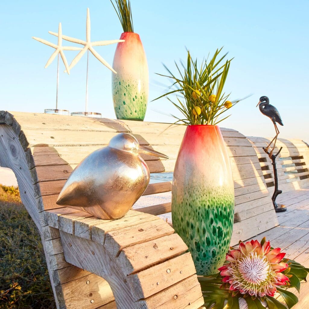 Cyan Design 09464 Macaw Vase - Handcrafted Red & Green Ceramic Flower Vase for Home Decor, Wedding Centerpieces & Tabletop Decorations