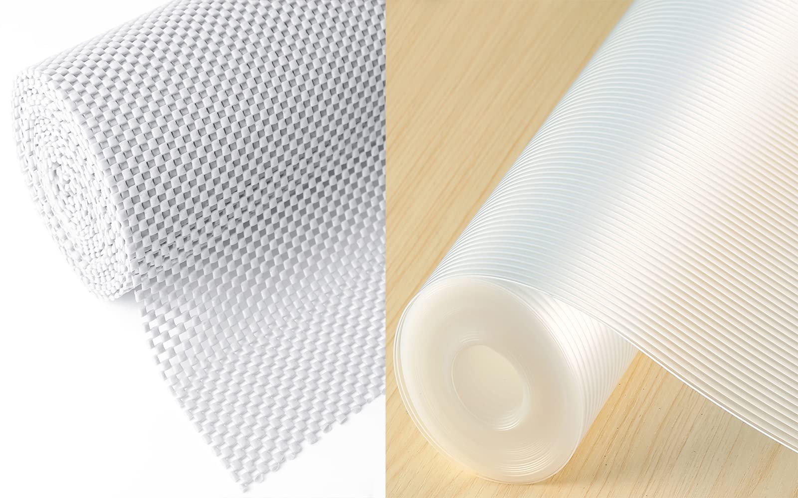 Non-Slip Shelf Liner for Kitchen Cabinets - White & Clear Drawer Liners 12