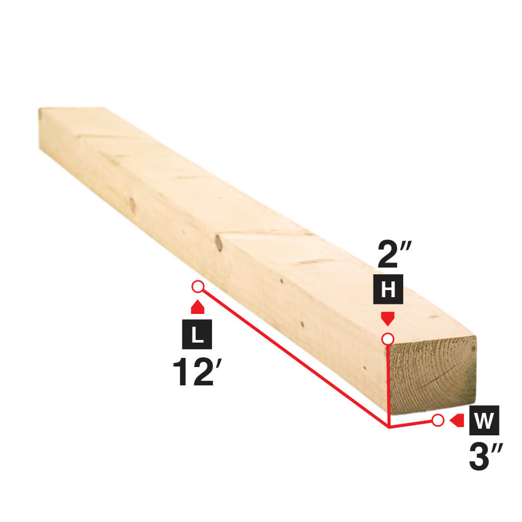 2 in. x 3 in. x 12 ft. Spruce Lumber - Premium Kiln-Dried Wood for DIY Projects, Home Improvement & Outdoor Furniture Building - Perfect for Decks, Shelving and Crafting