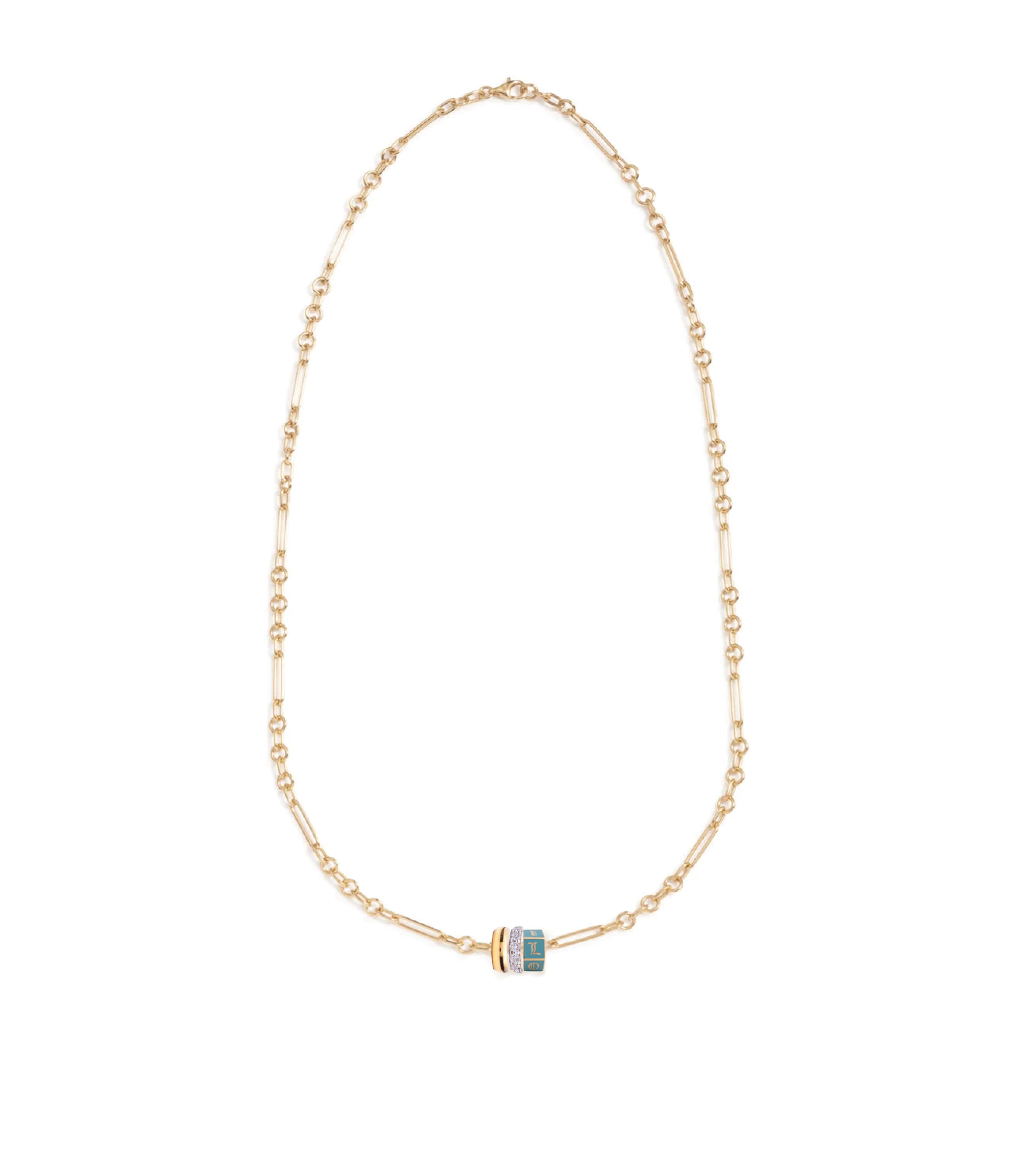 Custom Faceted Chubby Gold & Pave Diamond Heartbeat Necklace - Dainty Mixed Clip Chain for Women | Perfect for Valentine's Day, Anniversary Gifts & Special Occasions