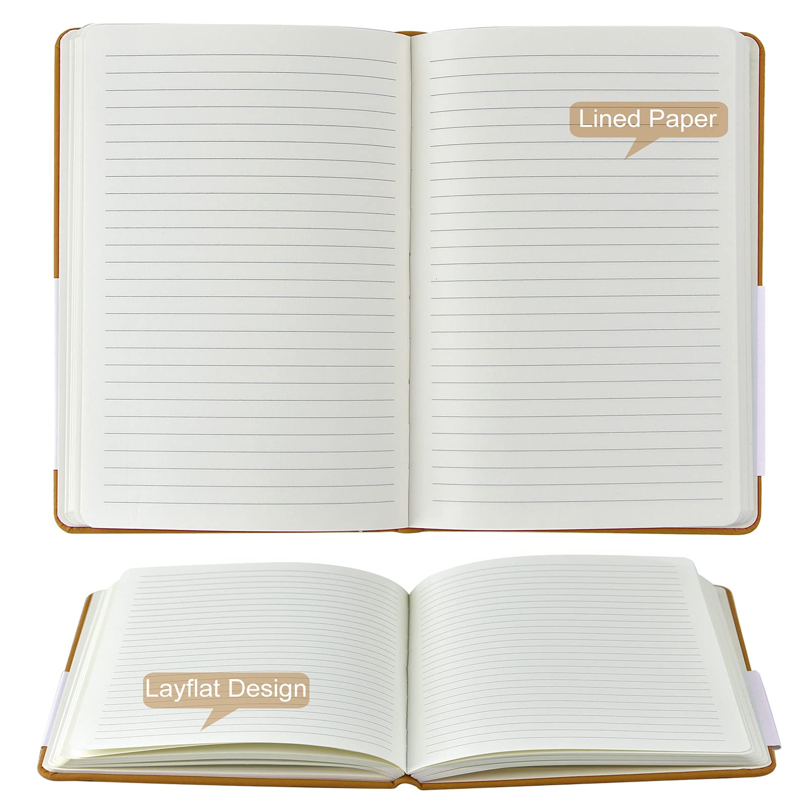 Coopay 24 Pack A5 Lined Hardcover Leather Journals - 160 Pages, 100GSM Thick Paper, 8.3 x 5.5 Inch Bulk Notebooks for Writing, Office, School & Business - Perfect Work Notebooks for Men & Women (Brown) - Ideal for Journaling, Note Taking & Gift Giving