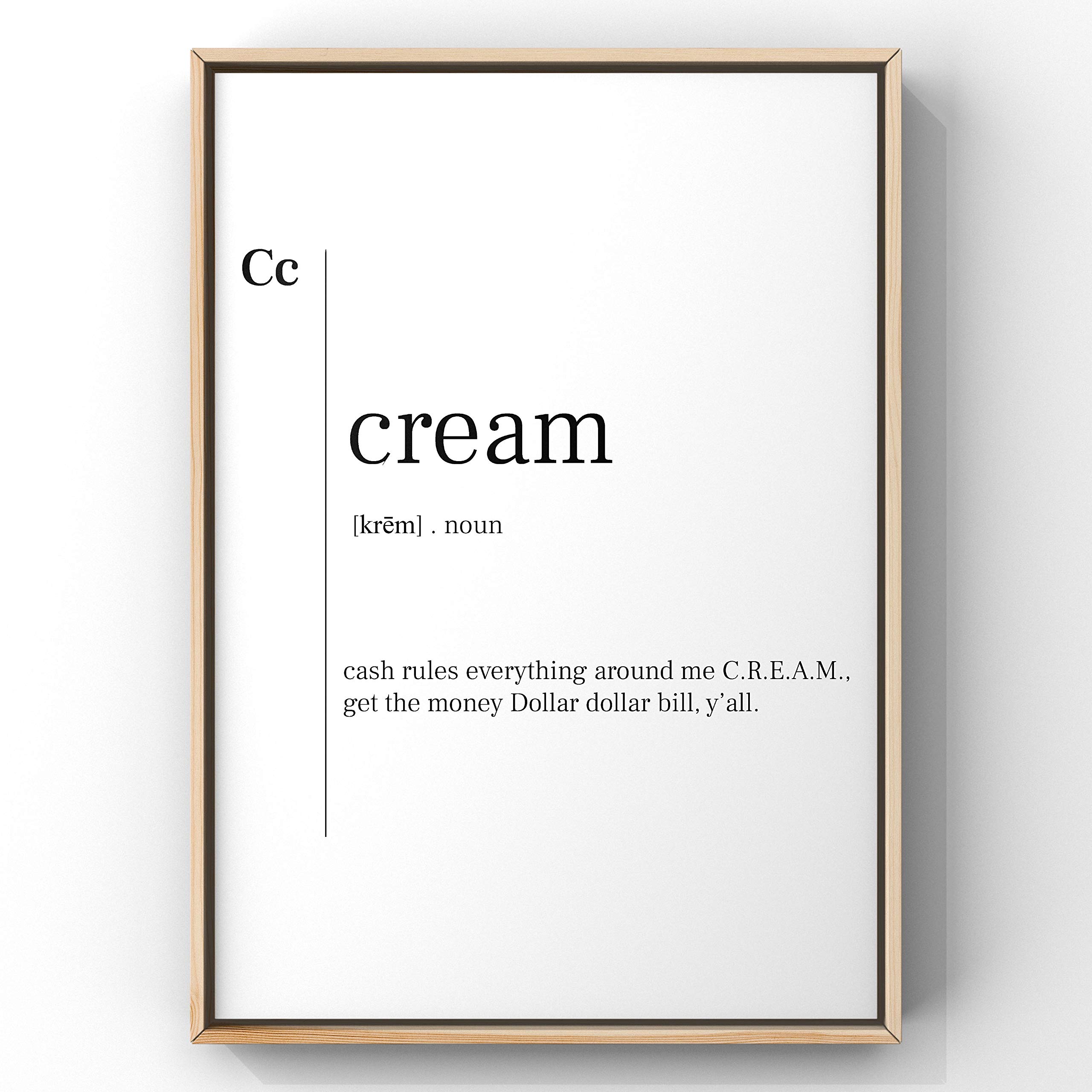 Cream Definition Print - Minimalist Typography Wall Art Poster with Inspirational Quote - Perfect for Home, Office & Gift Decor